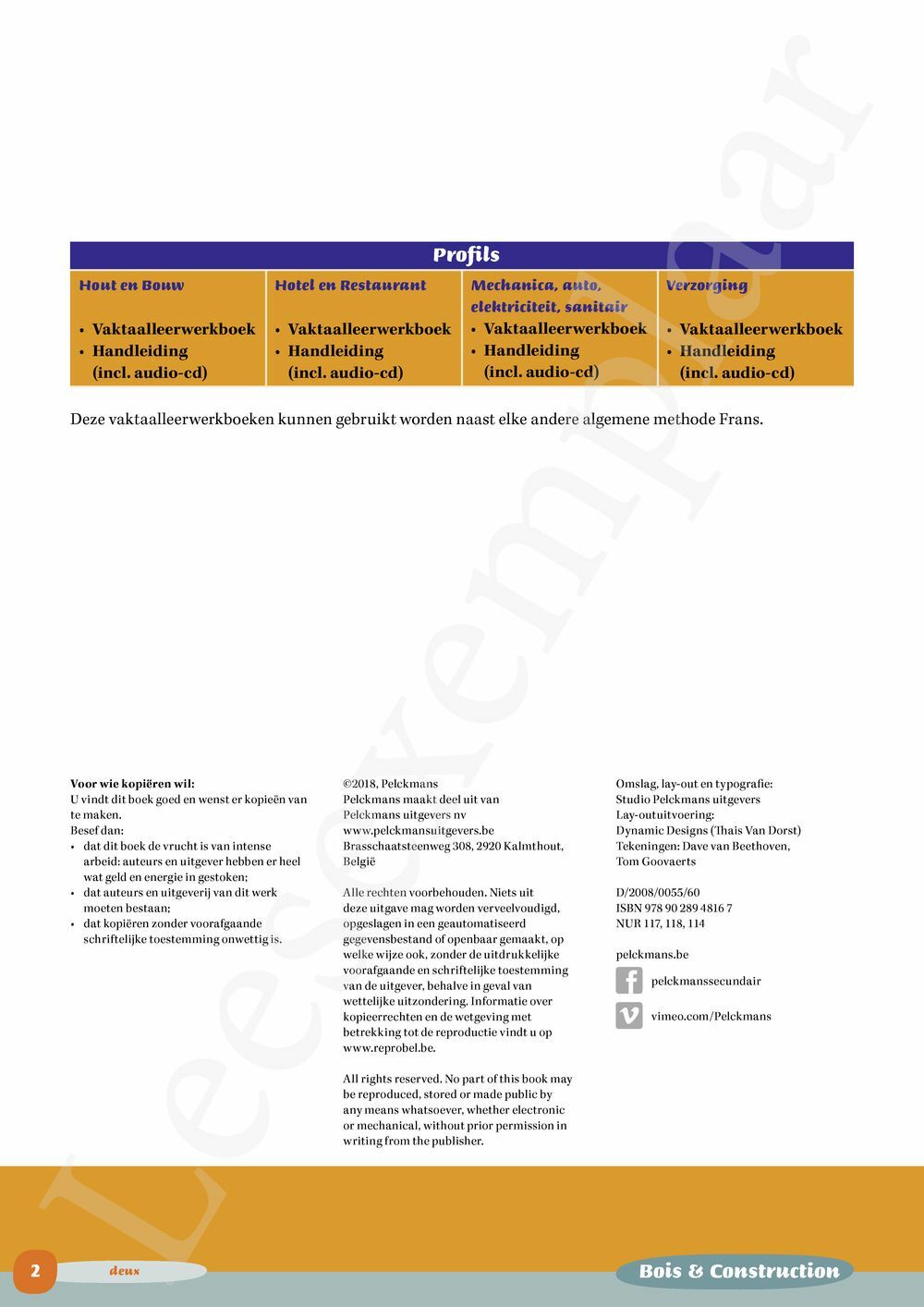 Preview: Profils Bois & Construction Vaktaalleerwerkboek (incl. Pelckmans Portaal)