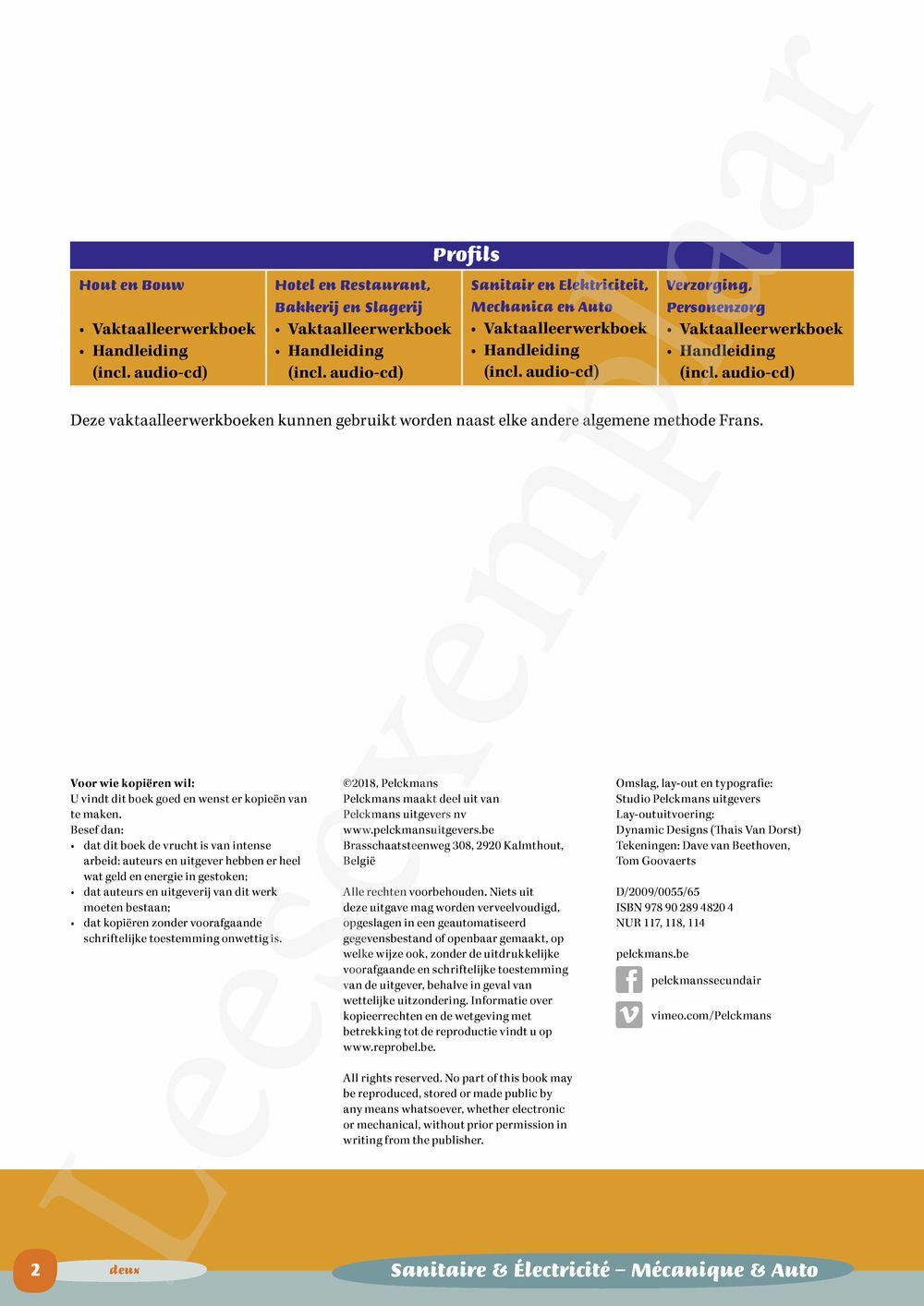 Preview: Profils Sanitaire & Electricité, Mécanique & Auto Vaktaalleerwerkboek (incl. Pelckmans Portaal)