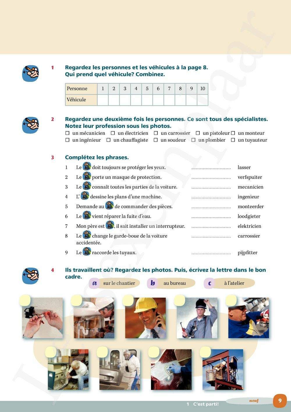 Preview: Profils Sanitaire & Electricité, Mécanique & Auto Vaktaalleerwerkboek