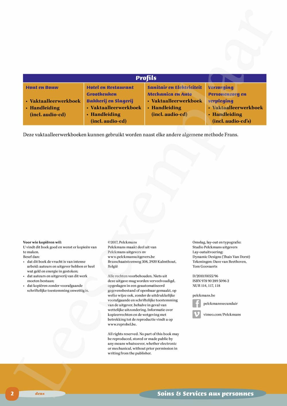 Preview: Profils Soins & Services aux personnes Vaktaalleerwerkboek (incl. Pelckmans Portaal)