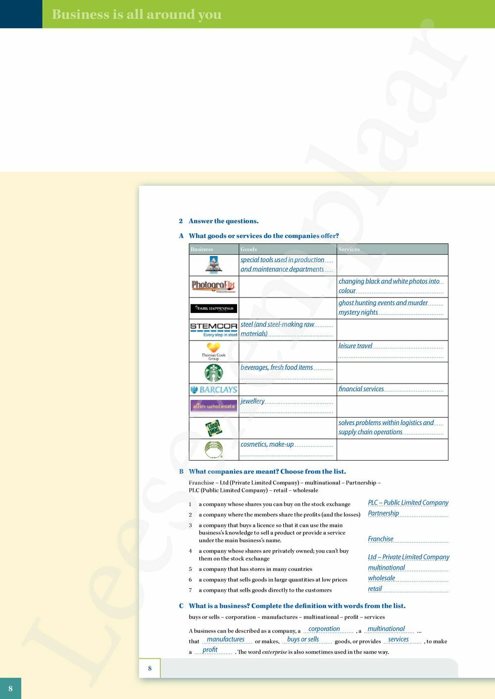 Preview: New Backbone Business and Commerce Teacher's Manual