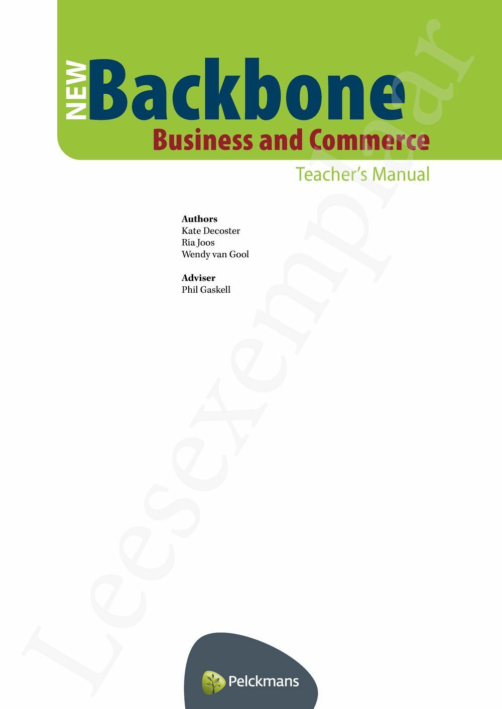 Preview: New Backbone Business and Commerce Teacher's Manual