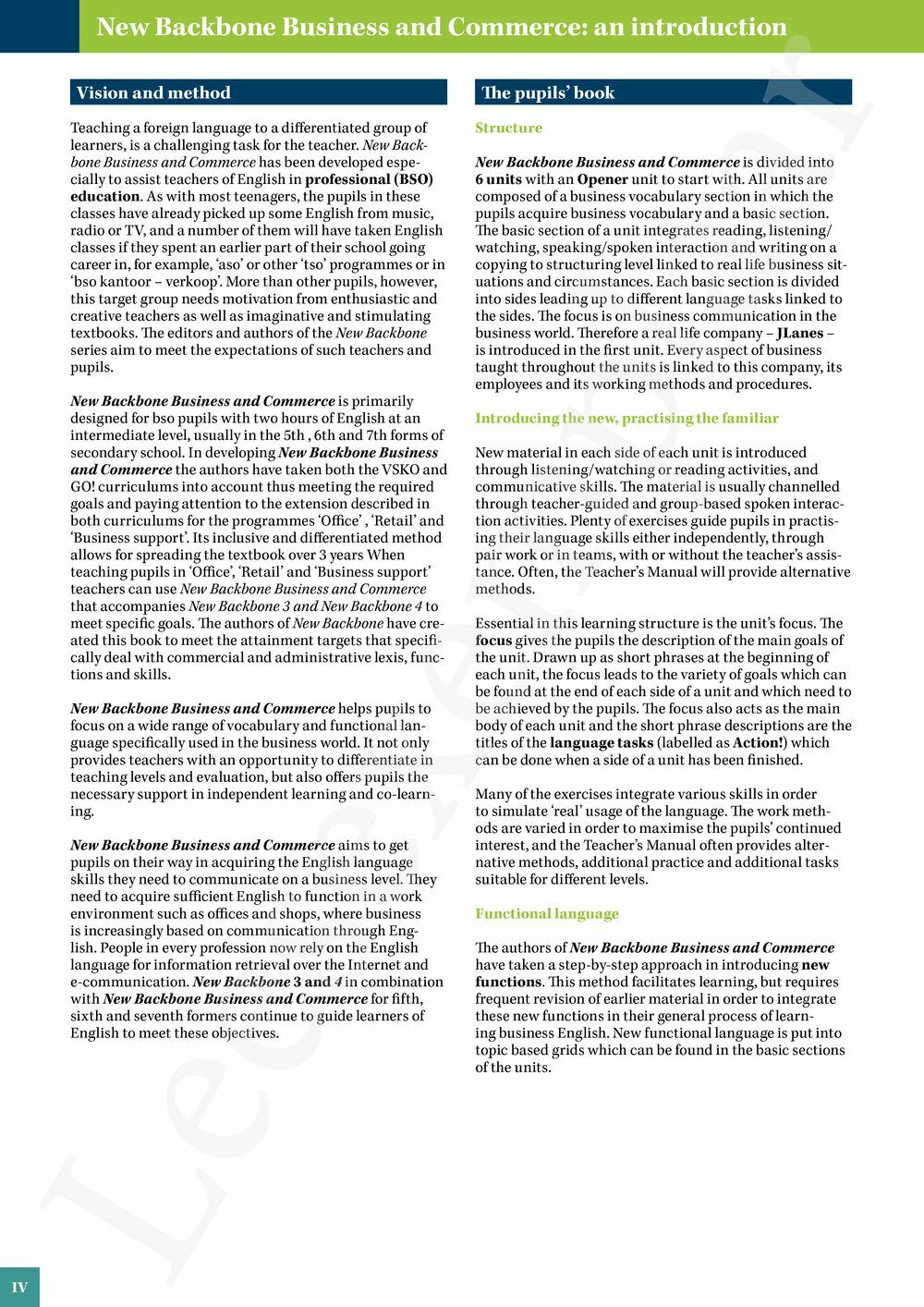 Preview: New Backbone Business and Commerce Teacher's Manual