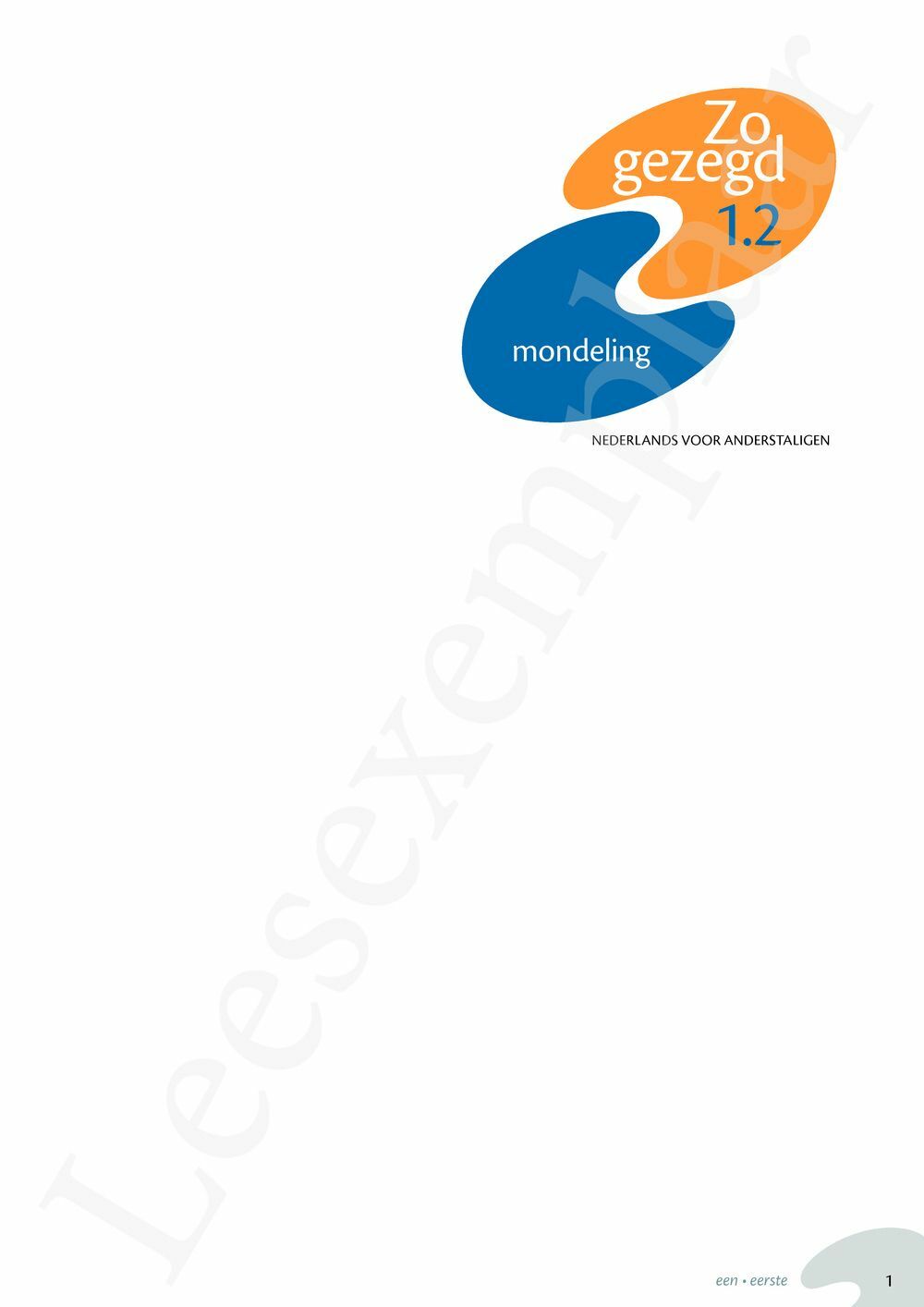 Preview: Zo gezegd 1.2 Waystage mondeling Leerwerkboek (inclusief Audio-cd voor de cursist)