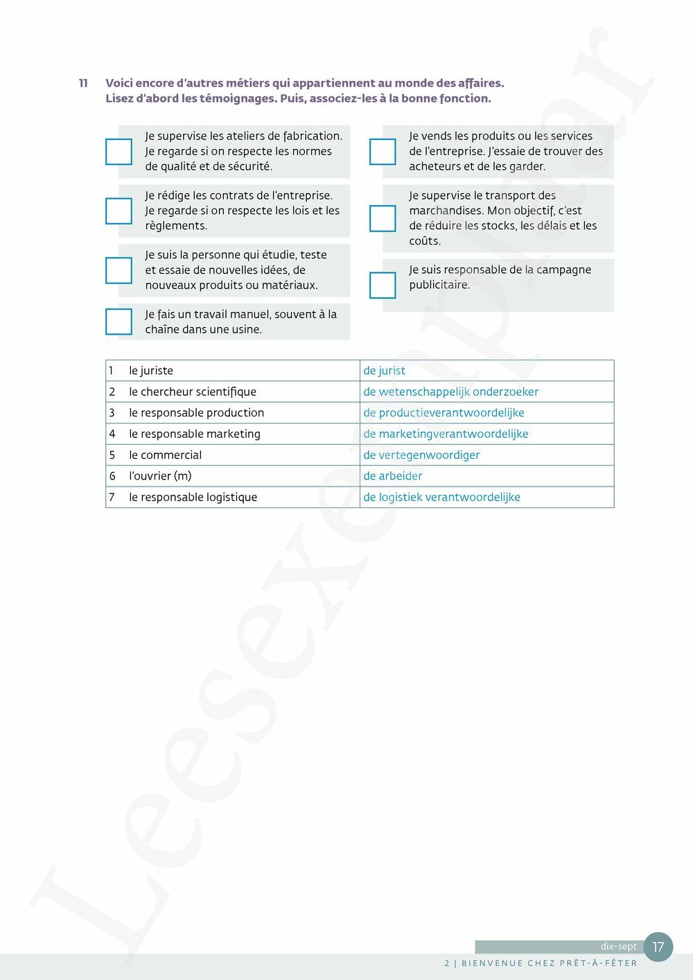 Preview: Profils Espace entreprise leerwerkboek