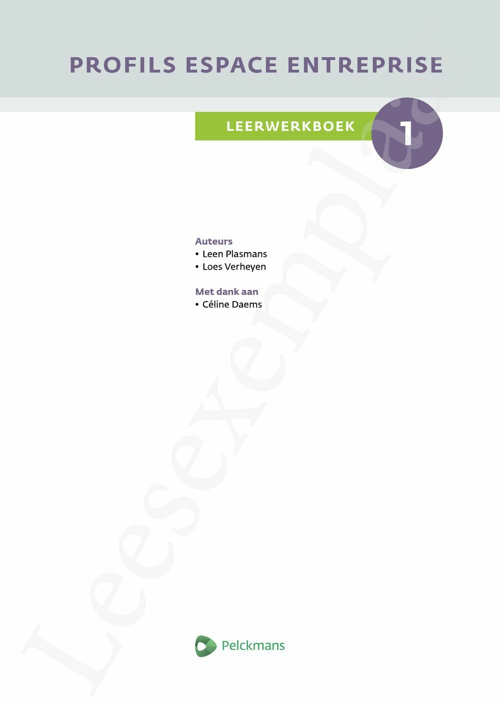 Preview: Profils Espace entreprise leerwerkboek
