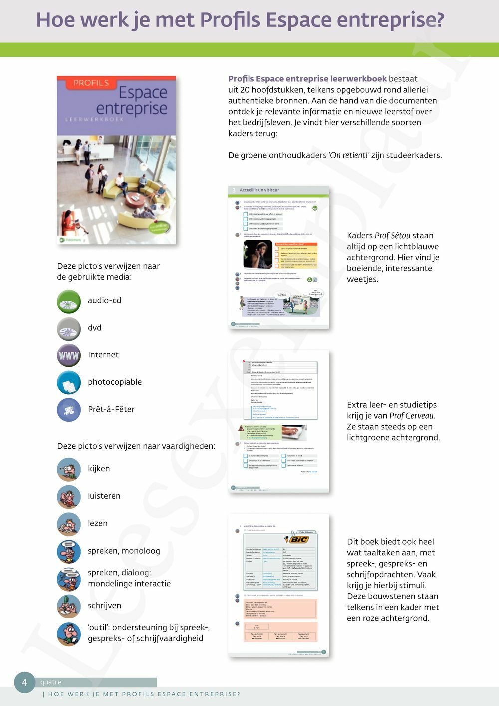 Preview: Profils Espace entreprise leerwerkboek