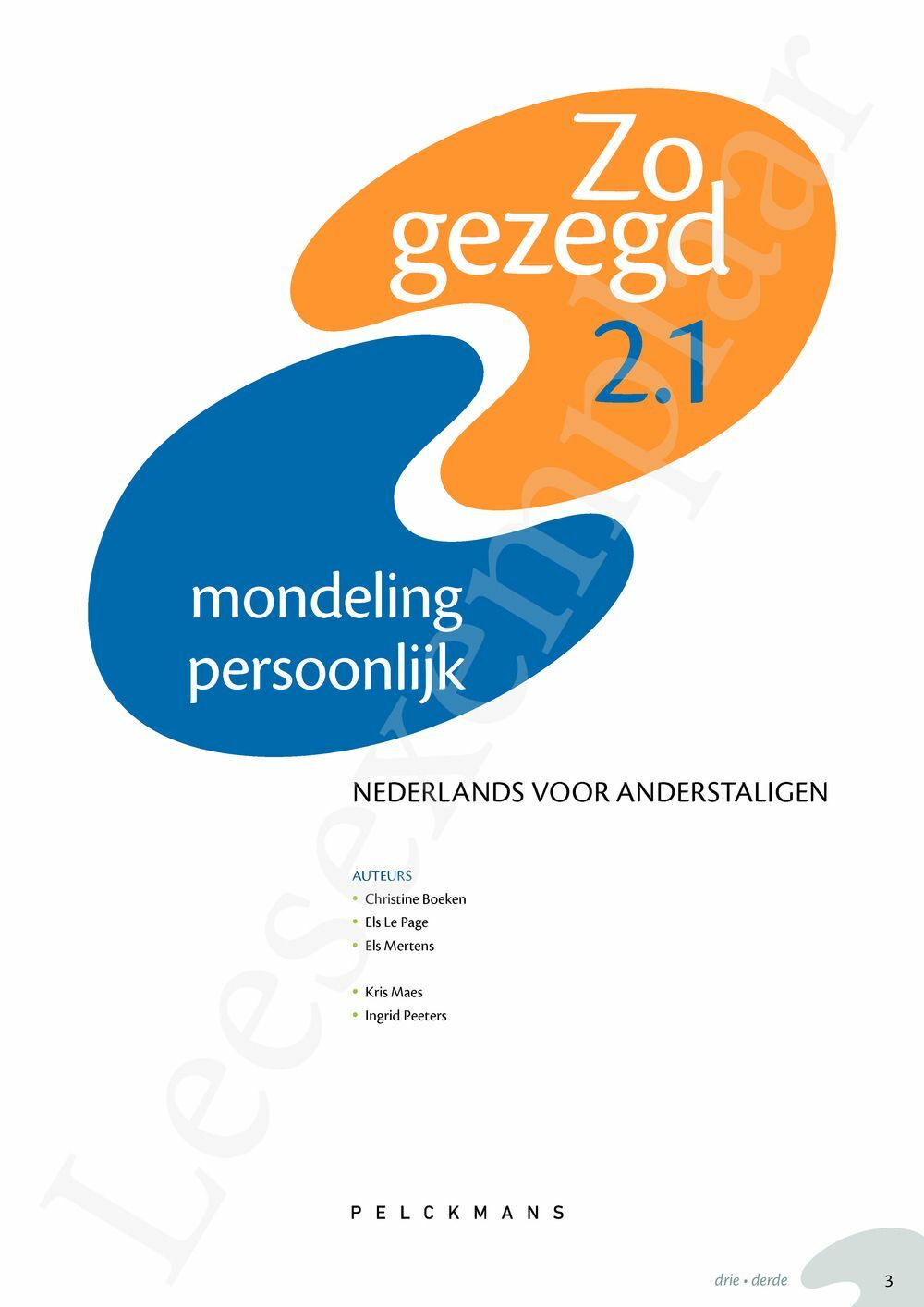 Preview: Zo gezegd 2.1 Threshold 1 mondeling persoonlijk Leerwerkboek en Audio-cd voor de cursist