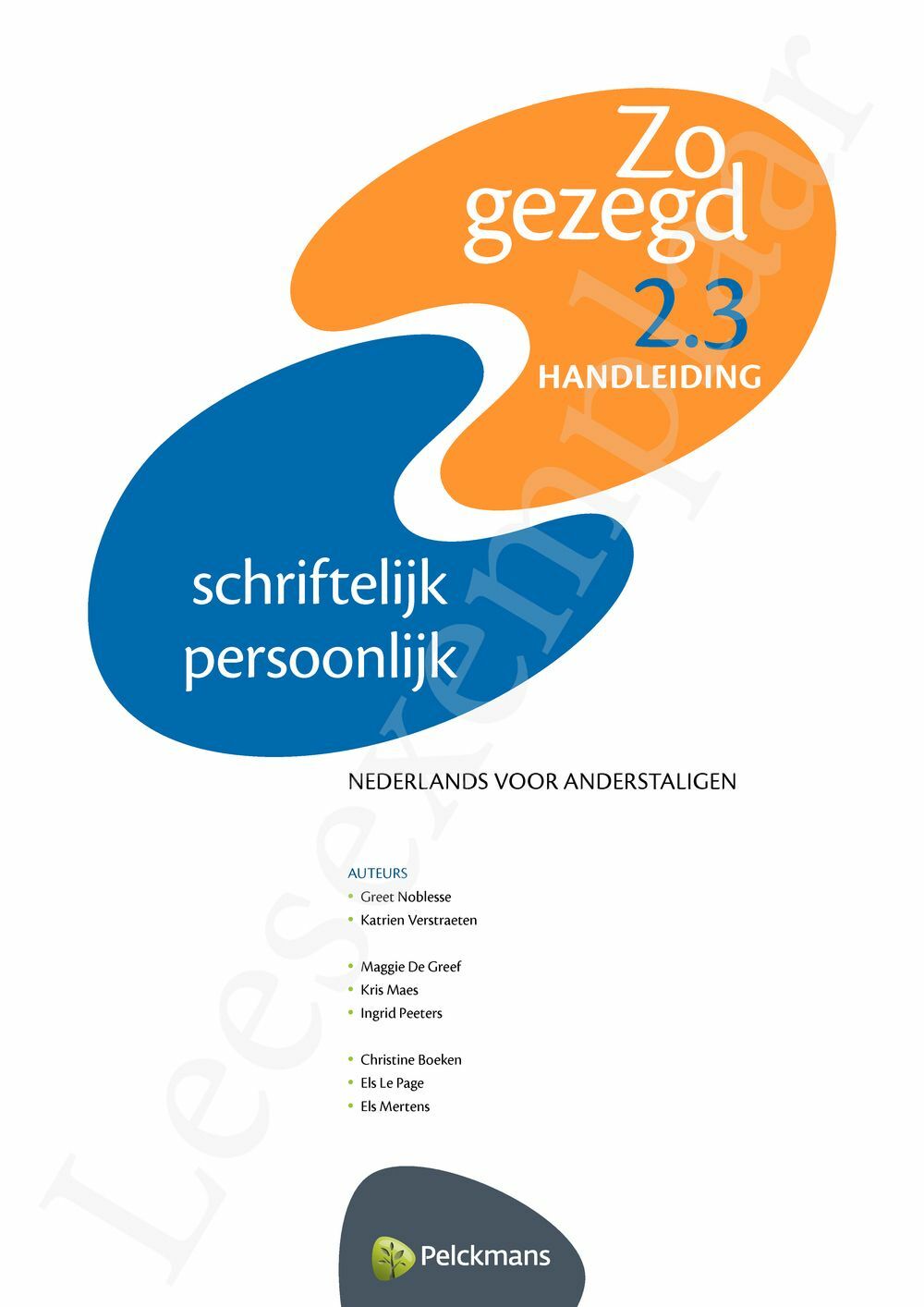 Preview: Zo gezegd 2.3 Threshold 3 schriftelijk persoonlijk Handleiding