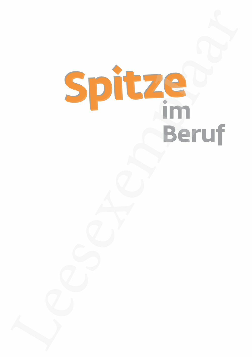 Preview: Spitze im Beruf Leerwerkboek (incl. Pelckmans Portaal)