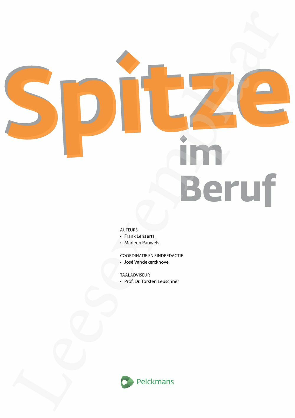 Preview: Spitze im Beruf Leerwerkboek (incl. Pelckmans Portaal)