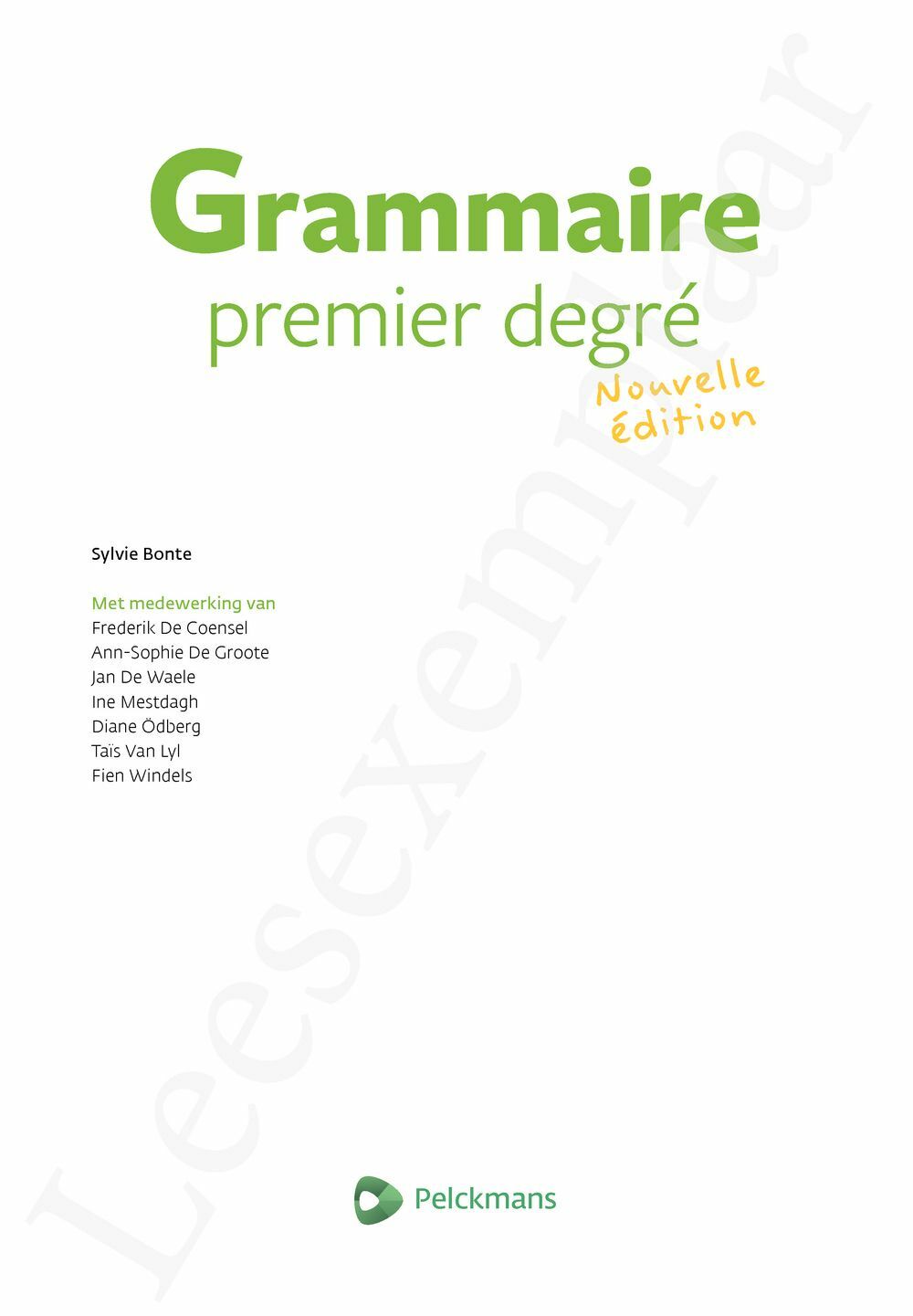 Preview: Grammaire Premier degré Nouvelle édition (incl. Pelckmans Portaal)