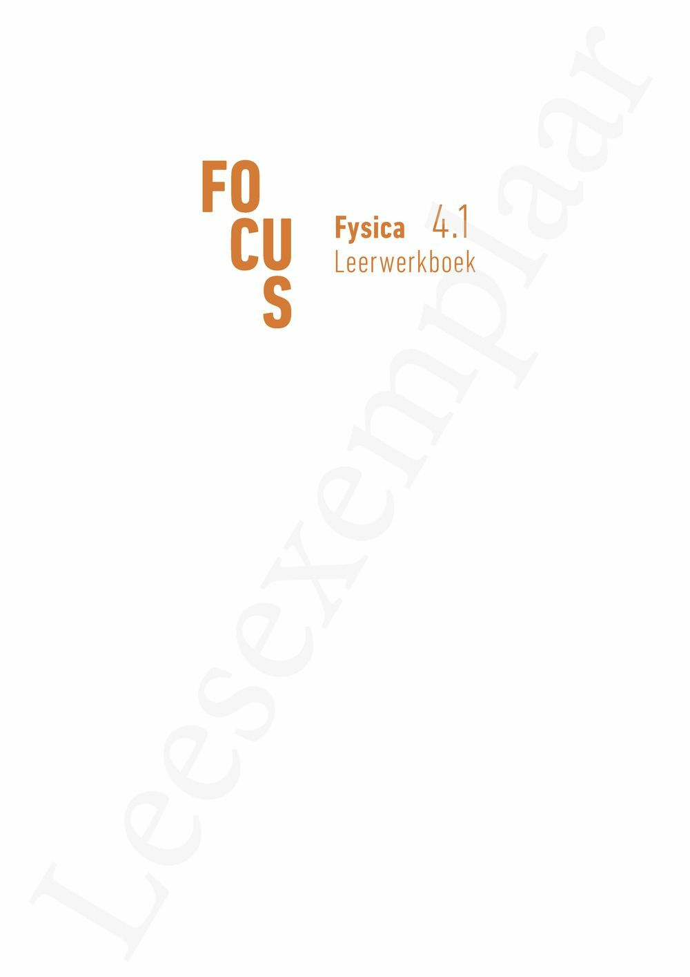 Preview: Focus Fysica 4.1 Leerwerkboek (incl. Pelckmans Portaal)