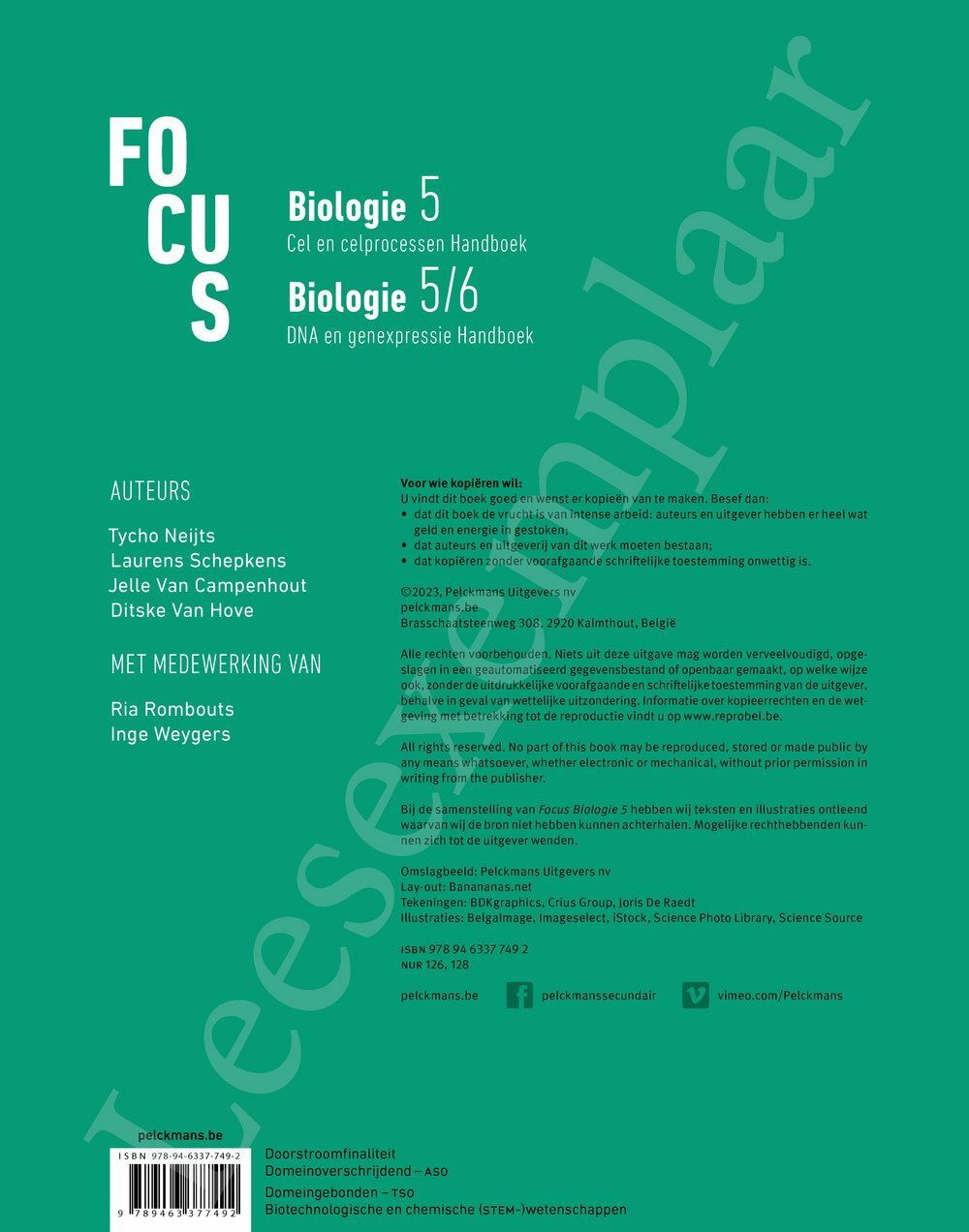 Preview: Focus Biologie 5 Cel en celprocessen Handboek (incl. Pelckmans Portaal)