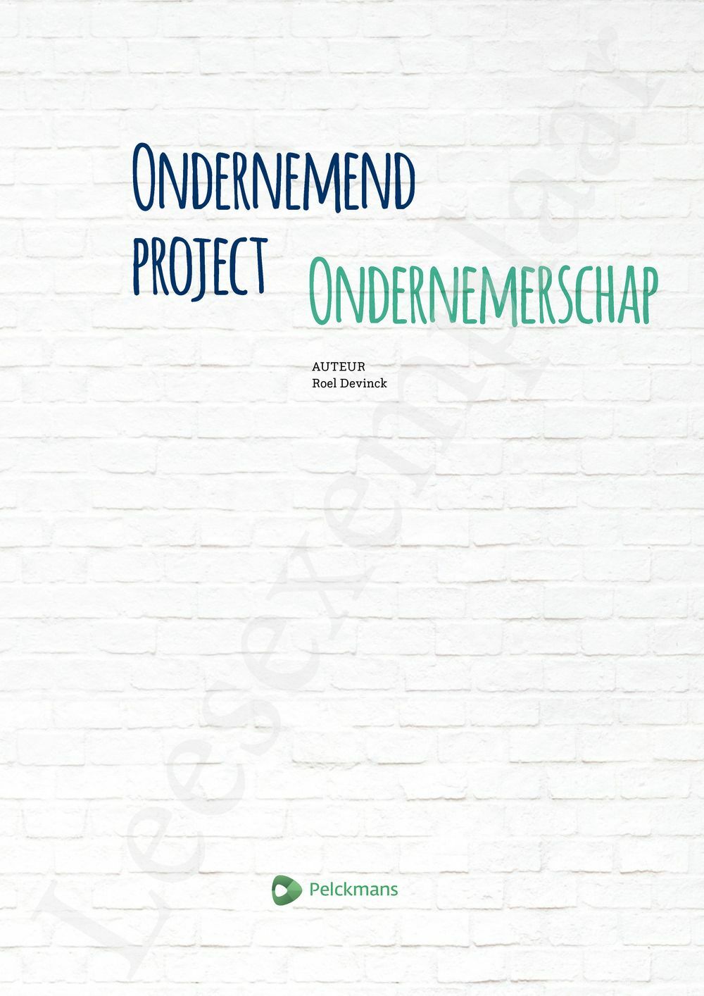 Preview: Ondernemend project - Ondernemerschap Leerwerkboek (inclusief Pelckmans Portaal)