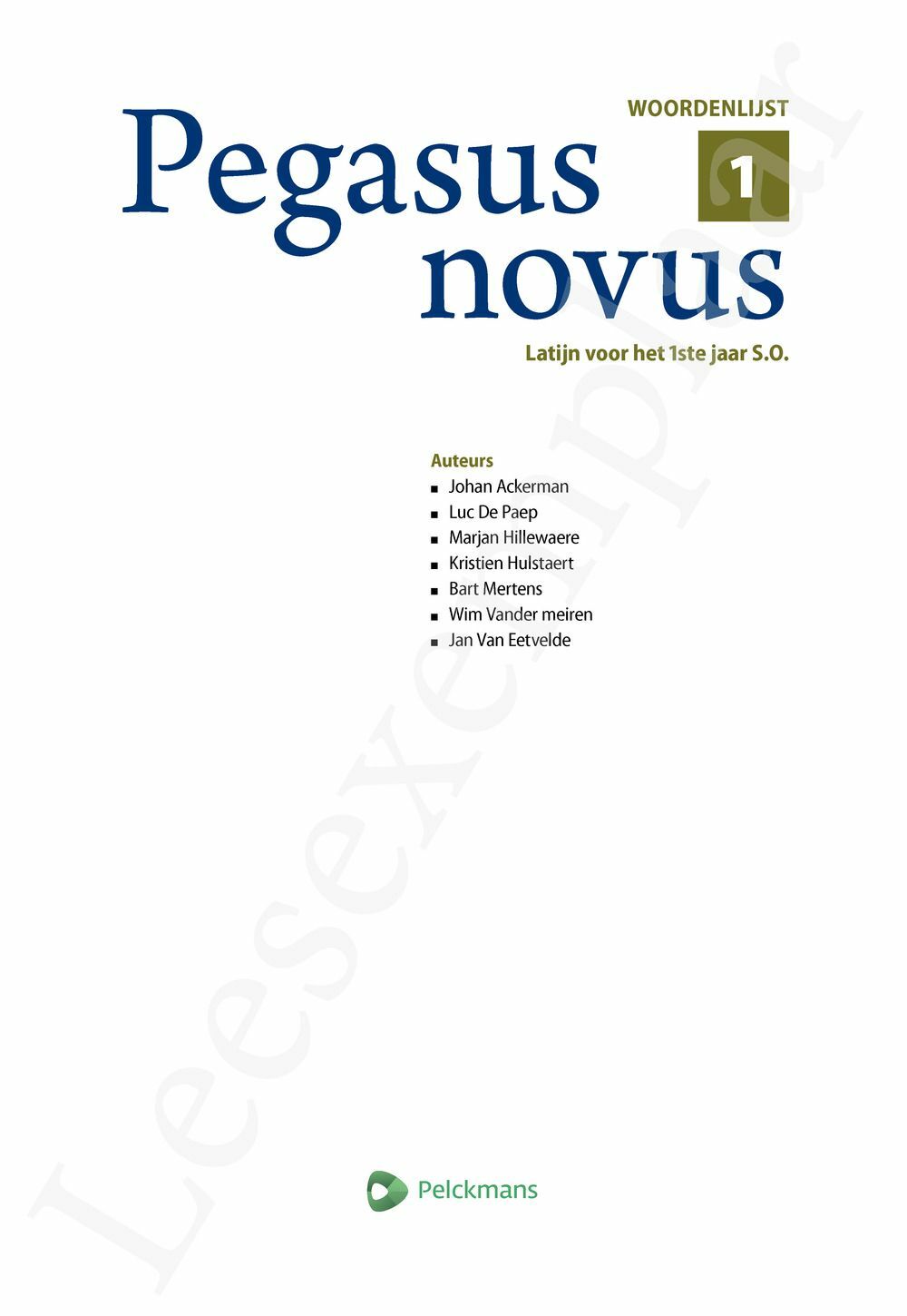 Preview: Pegasus novus 1 Woordenlijst