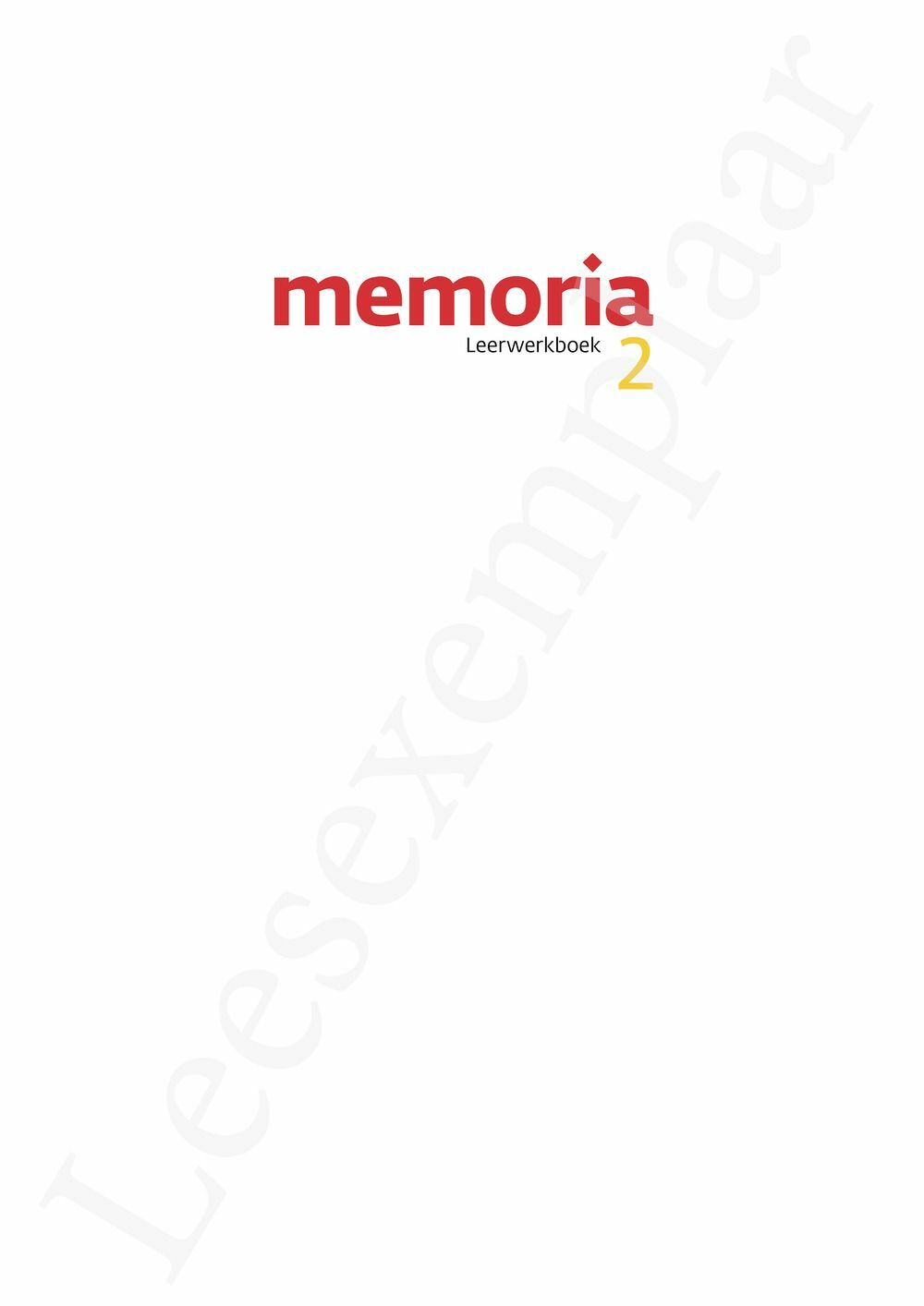 Preview: Memoria 2 Leerwerkboek (incl. Relaas en Pelckmans Portaal)