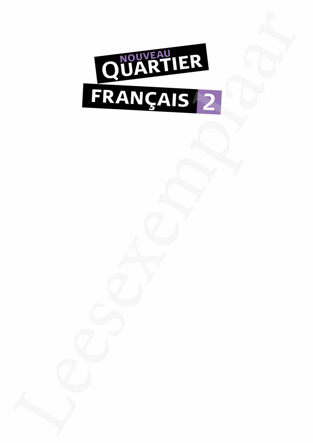 Preview: Nouveau Quartier français 2 Livre de l'élève (incl. Le mag' en Pelckmans Portaal)