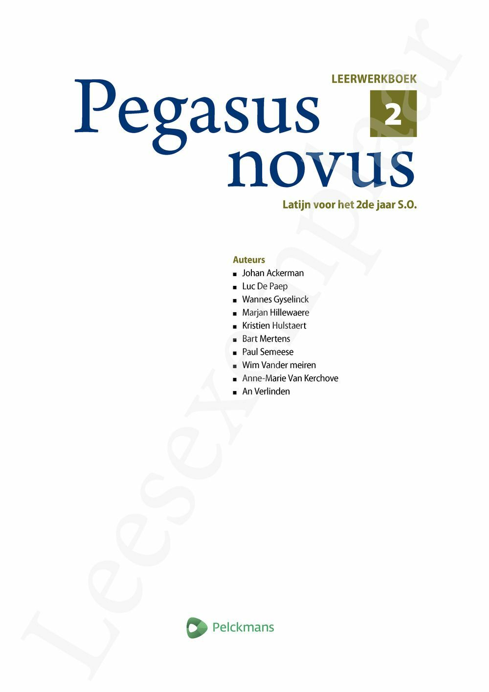 Preview: Pegasus novus 2 Leerwerkboek (incl. Woordenlijst, Cultuurkatern en Pelckmans Portaal)