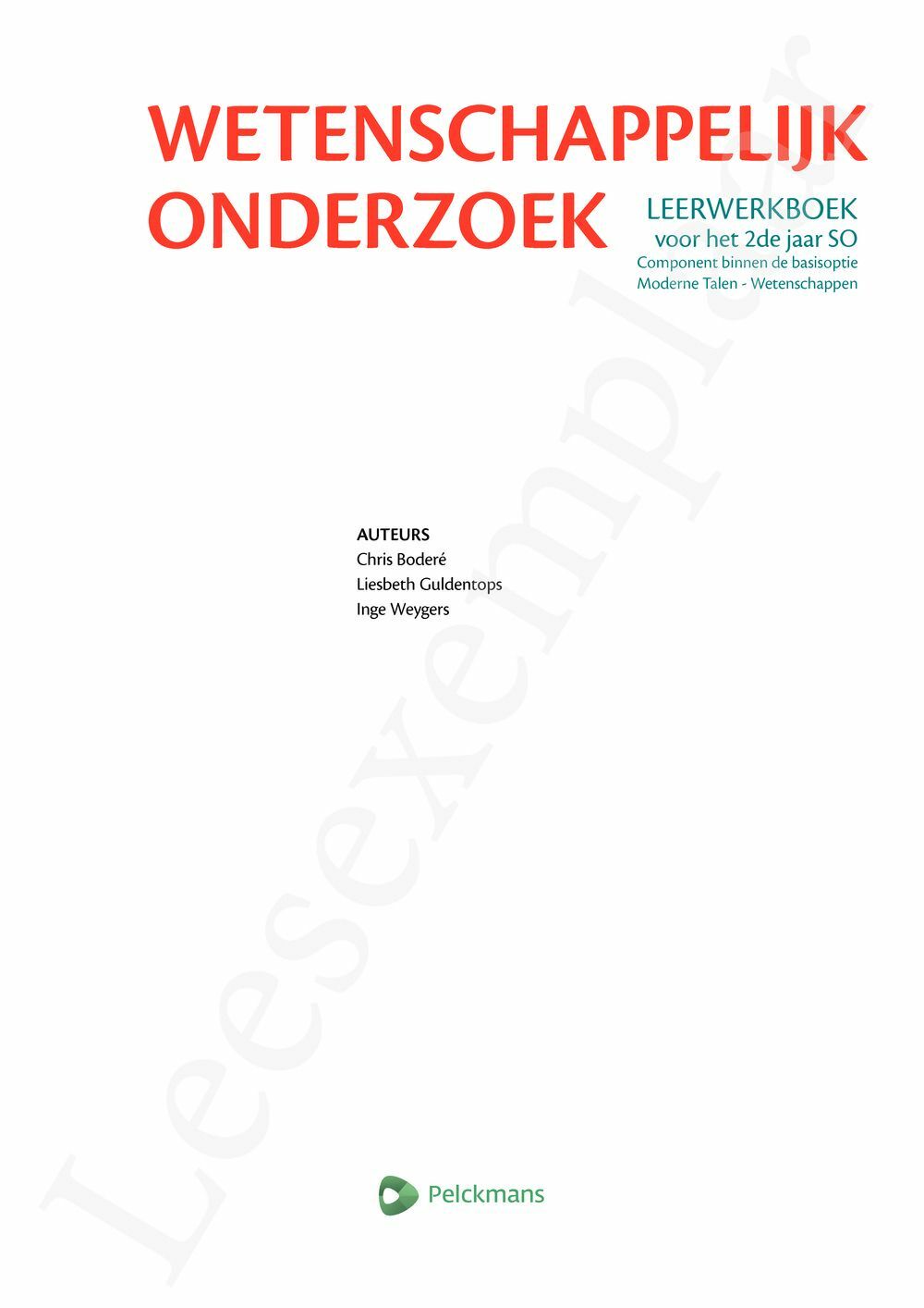 Preview: Wetenschappelijk Onderzoek Leerwerkboek (incl. Vademecum en Pelckmans Portaal)