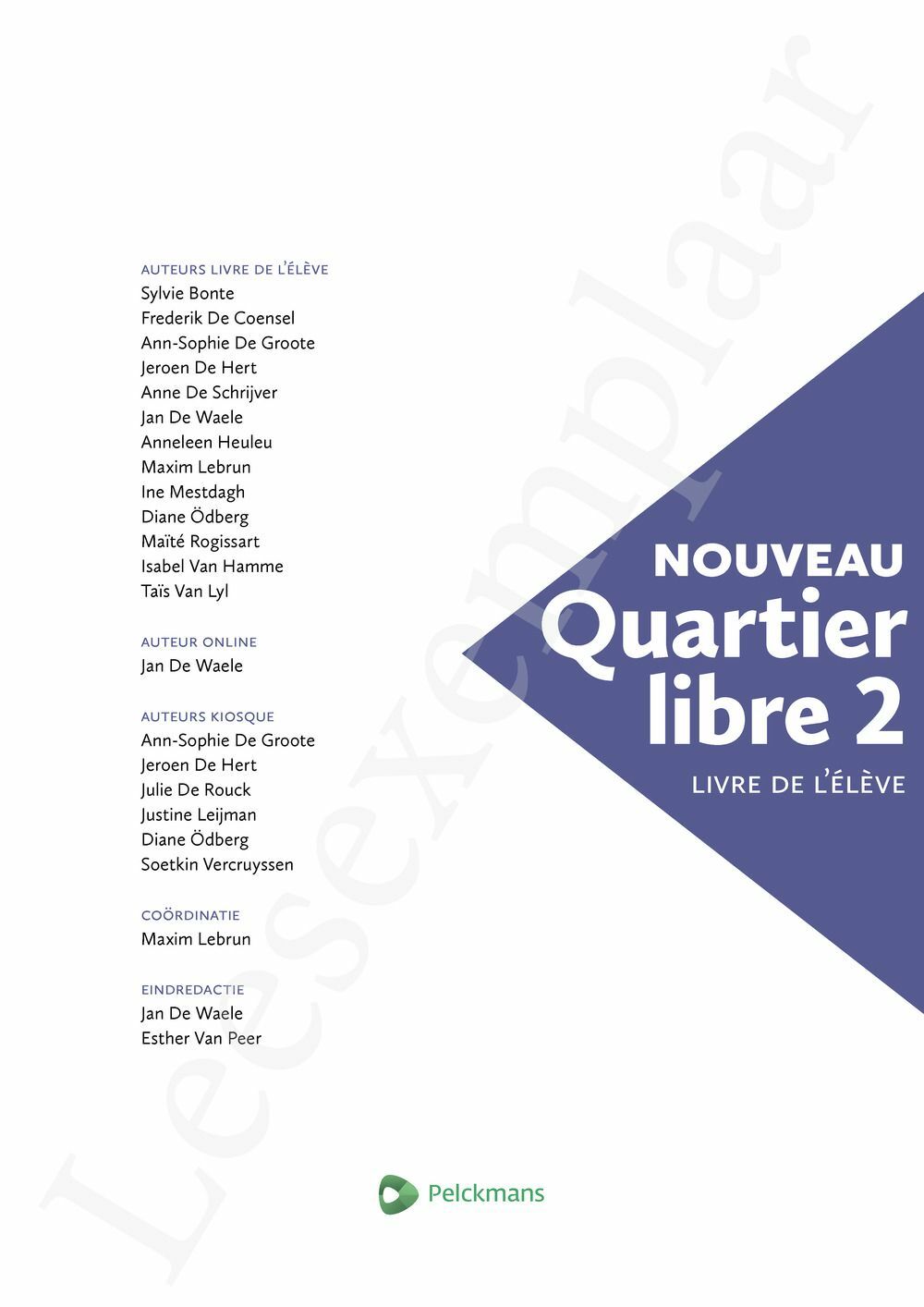 Preview: Nouveau Quartier libre 2 Livre de l'élève (incl. Pelckmans Portaal)