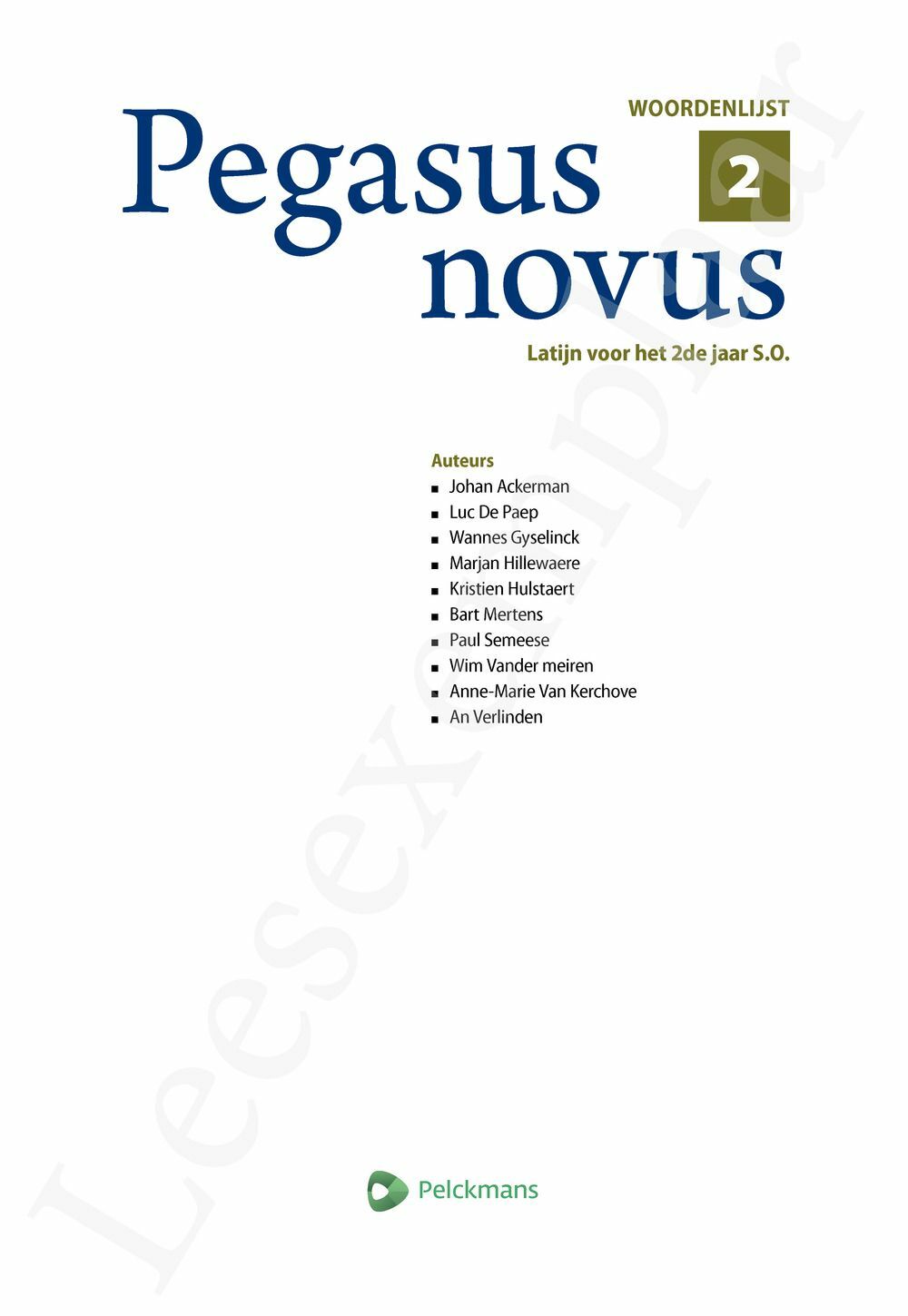 Preview: Pegasus novus 2 Woordenlijst