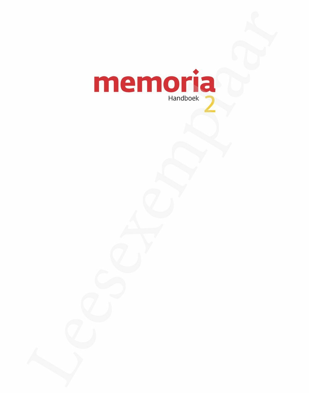 Preview: Memoria 2 Handboek (incl. Pelckmans Portaal)
