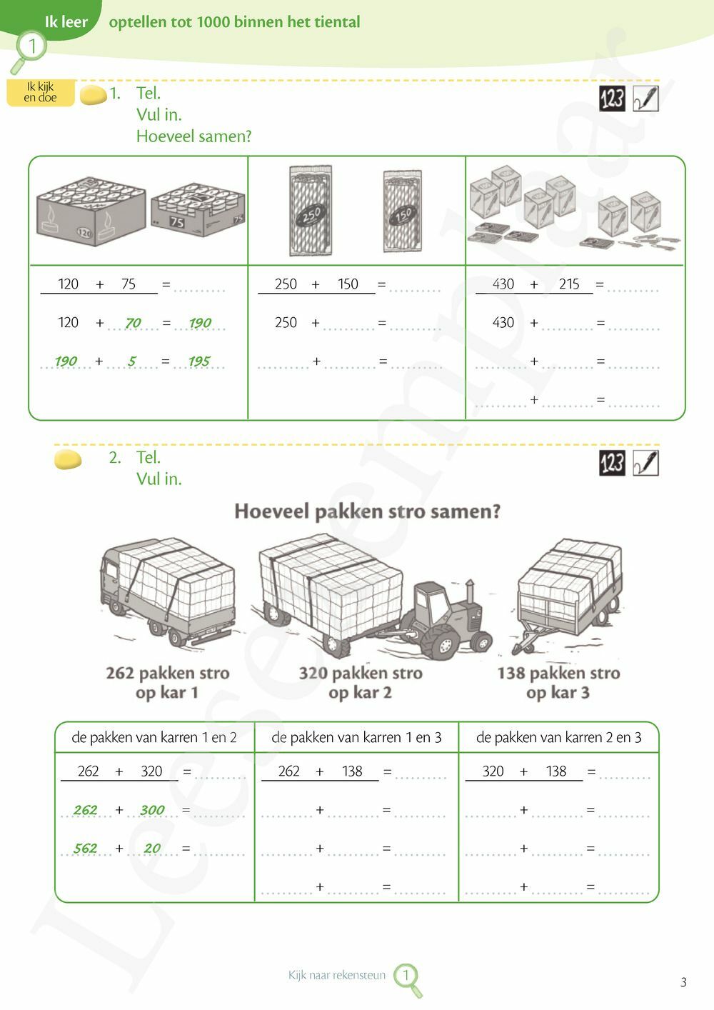 Preview: Rekenlopers - Optellen en aftrekken tot 1000 binnen het tiental