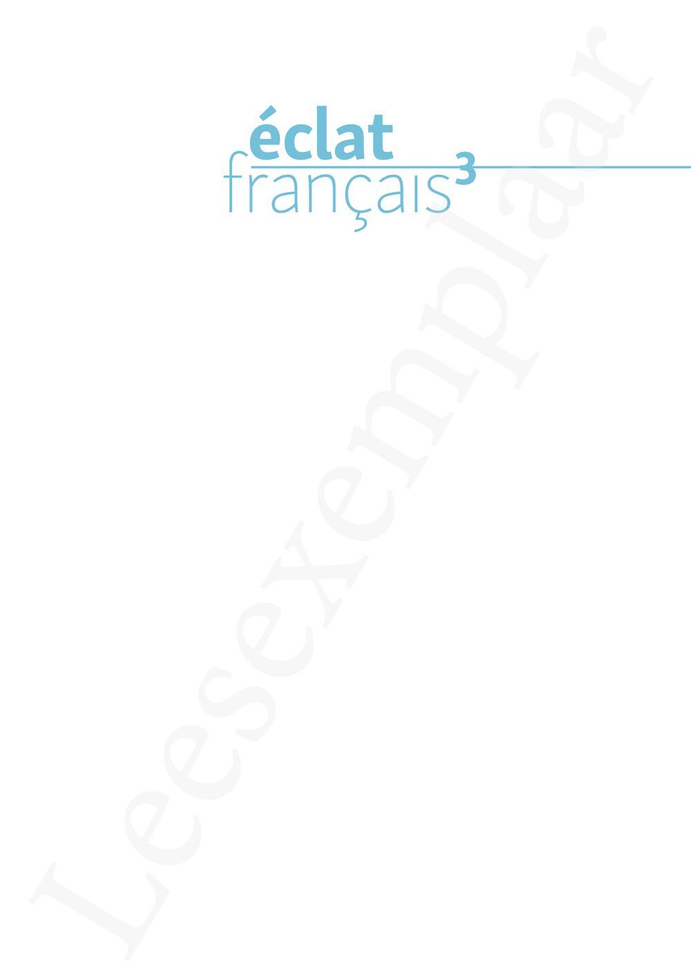 Preview: Éclat français 3 Livre de l'élève (incl. Pelckmans Portaal)