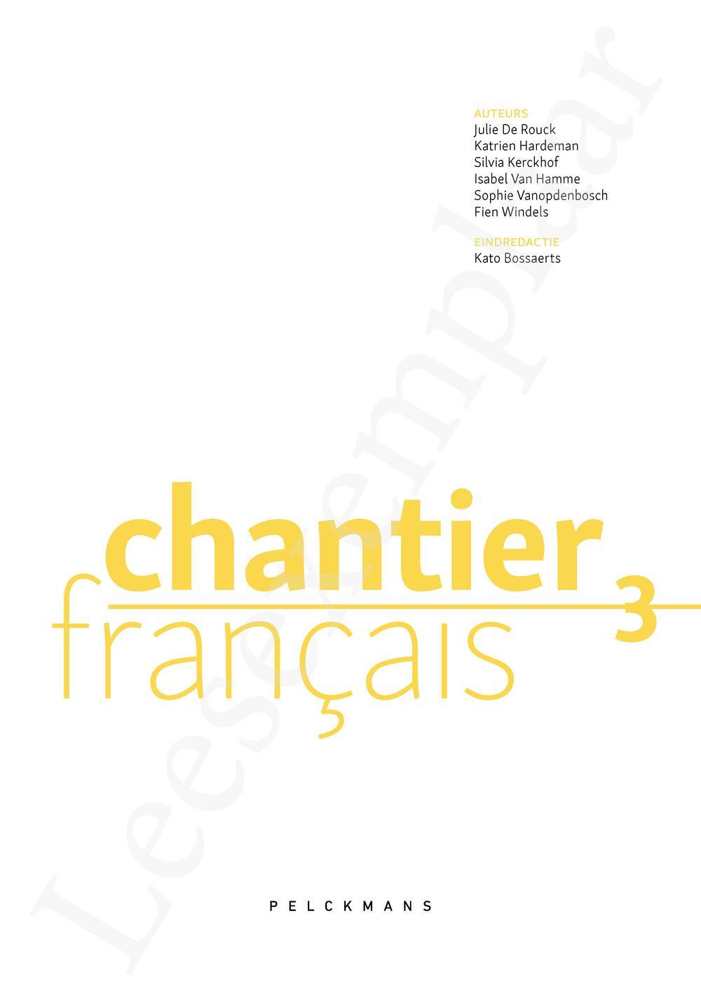 Preview: Chantier français 3 Livre de l'élève (incl. Pelckmans Portaal)