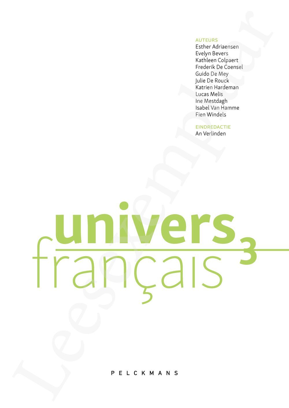 Preview: Univers français 3 Livre de l'élève (incl. Pelckmans Portaal)