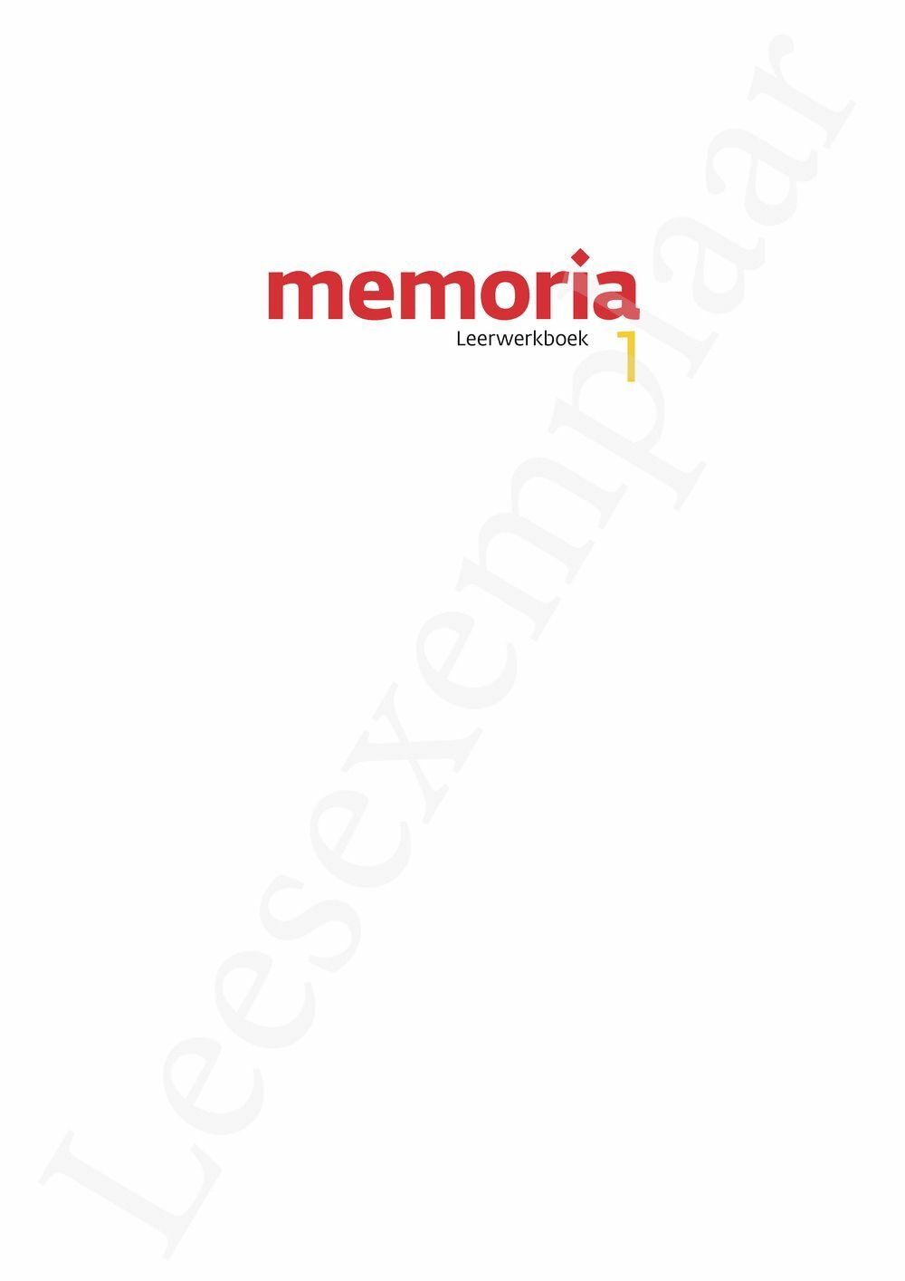 Preview: Memoria 1 Leerwerkboek  (editie 2024) (incl. Pelckmans Portaal)
