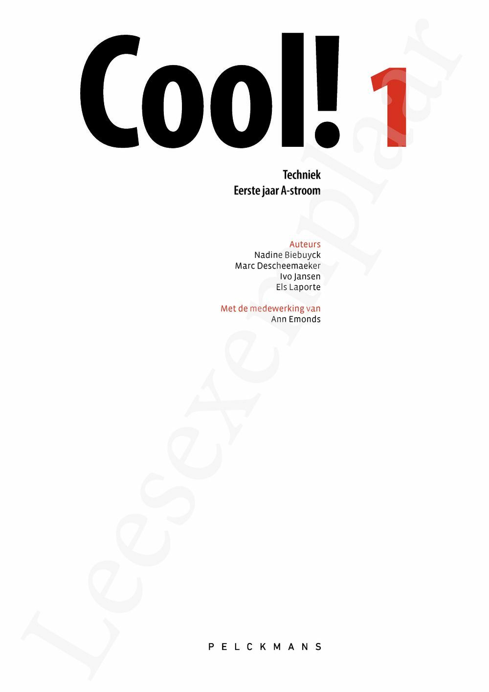 Preview: Cool! 1 Leerwerkboek (editie 2024) (incl. Infokatern Techniek en Pelckmans Portaal)