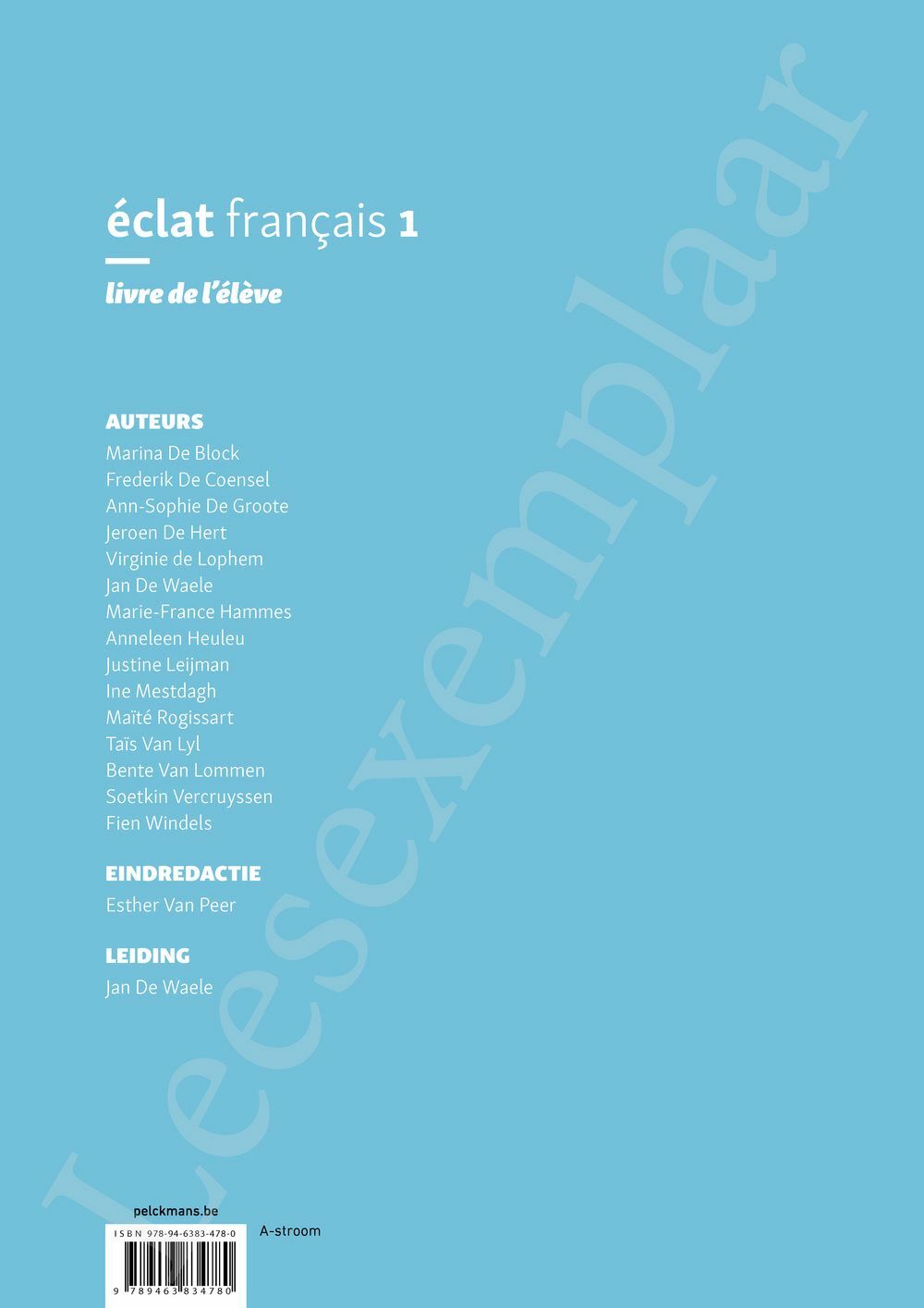 Preview: Éclat français 1 Livre de l'élève (incl. Pelckmans Portaal)