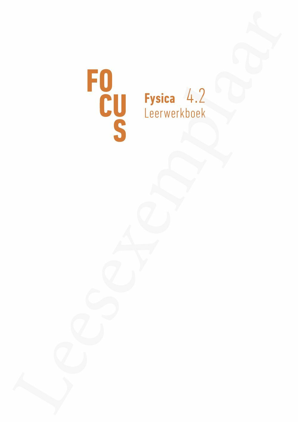 Preview: Focus Fysica 4.2 Leerwerkboek (incl. Pelckmans Portaal)