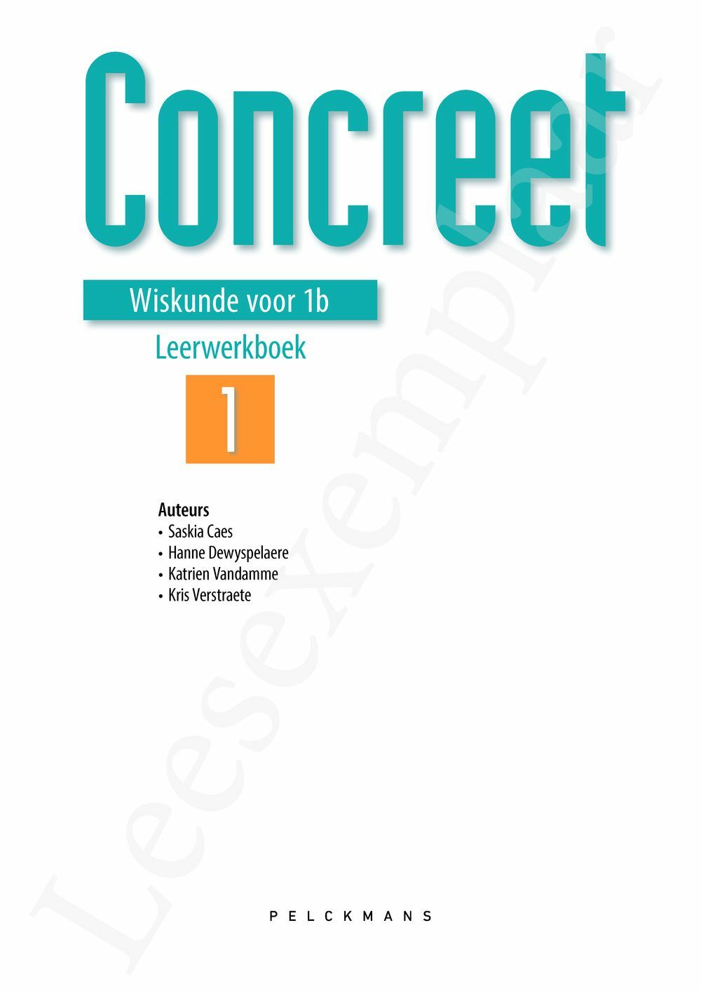 Preview: Wiskunde Concreet 1 Leerwerkboek (incl. Pelckmans Portaal)