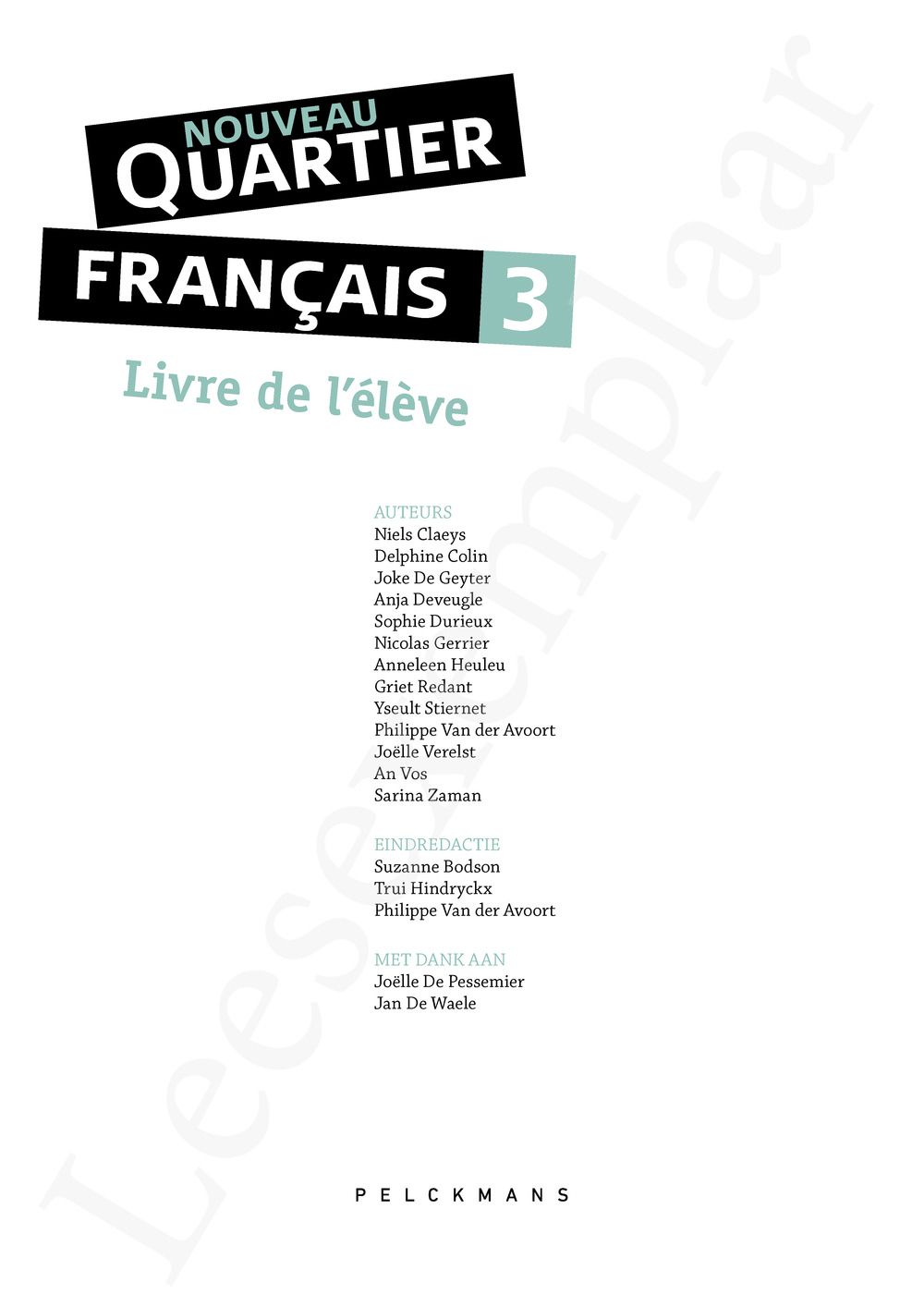 Preview: Nouveau Quartier français 3 Livre de l'élève (editie 2024) (incl. Le mag', Pelckmans Portaal)