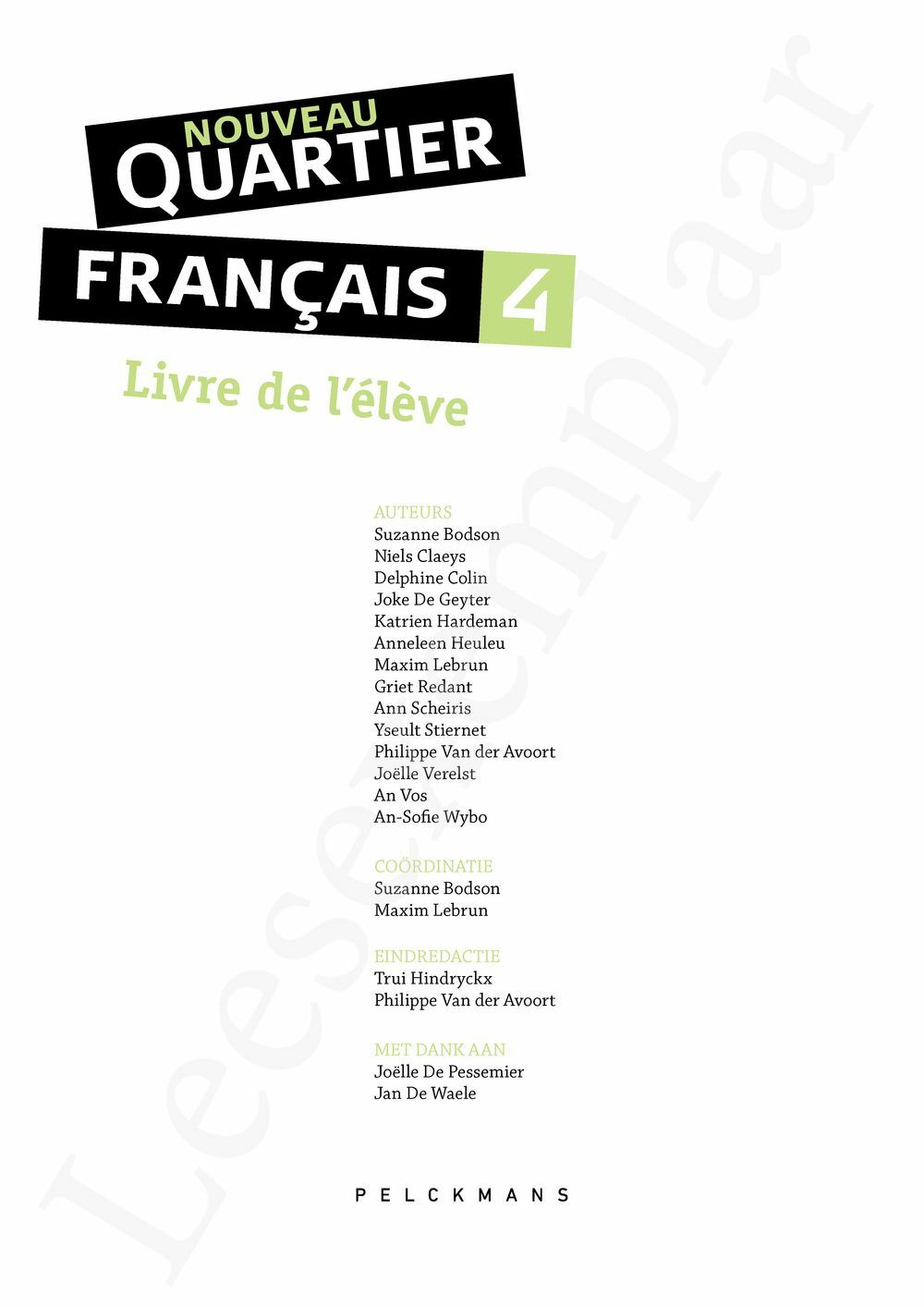 Preview: Nouveau Quartier français 4 Livre de l'élève (incl. Le mag' en Pelckmans Portaal)