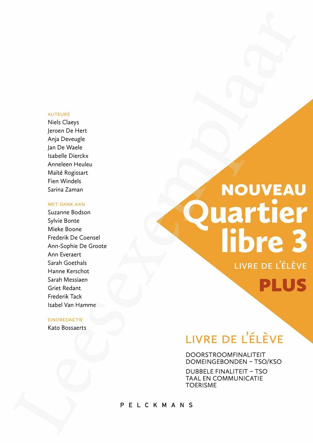 Preview: Nouveau Quartier libre 3 Plus Livre de l'élève (incl. Éclats, Pelckmans Portaal)