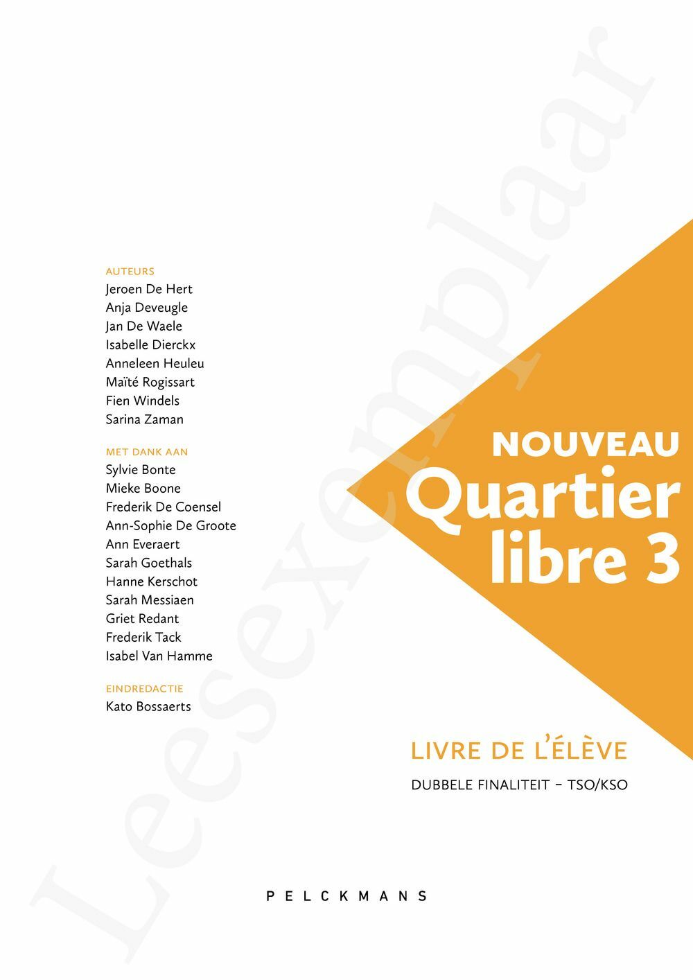 Preview: Nouveau Quartier libre 3 Livre de l'élève (incl. Pelckmans Portaal)