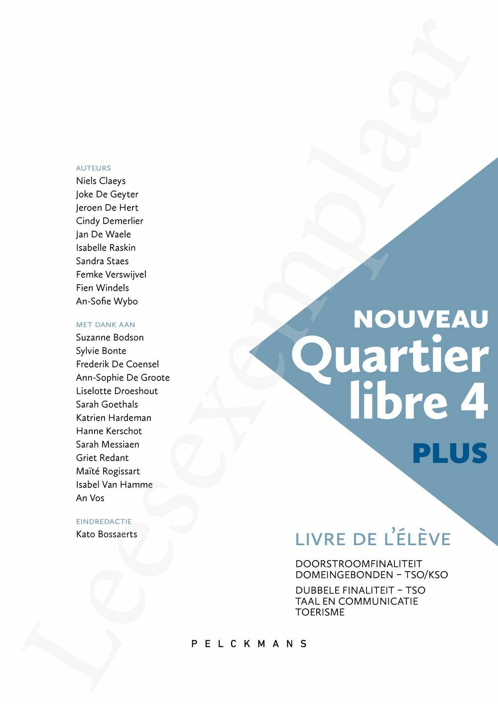 Preview: Nouveau Quartier libre 4 Plus Livre de l'élève (incl. Éclats, Pelckmans Portaal)