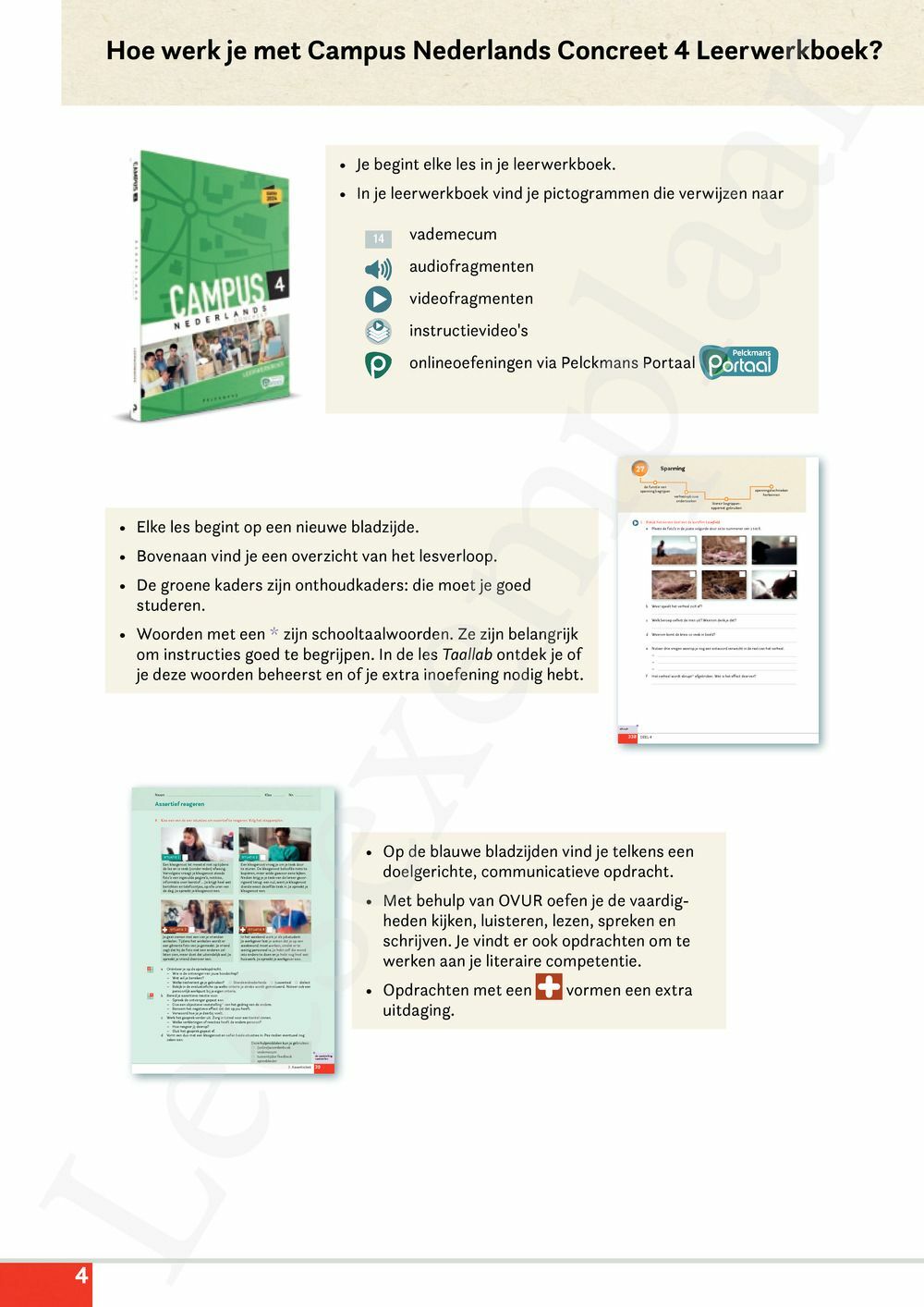 Preview: Campus Nederlands Concreet 4 Leerwerkboek (editie 2024) (incl. Pelckmans Portaal)