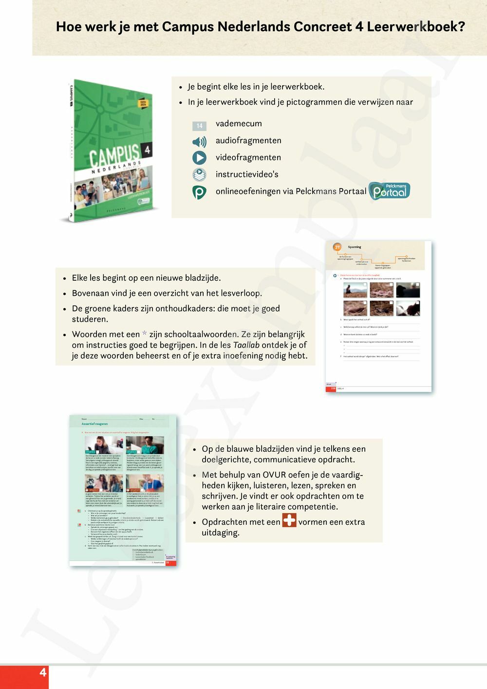 Preview: Campus Nederlands Concreet 4 Leerwerkboek (incl. Pelckmans Portaal)