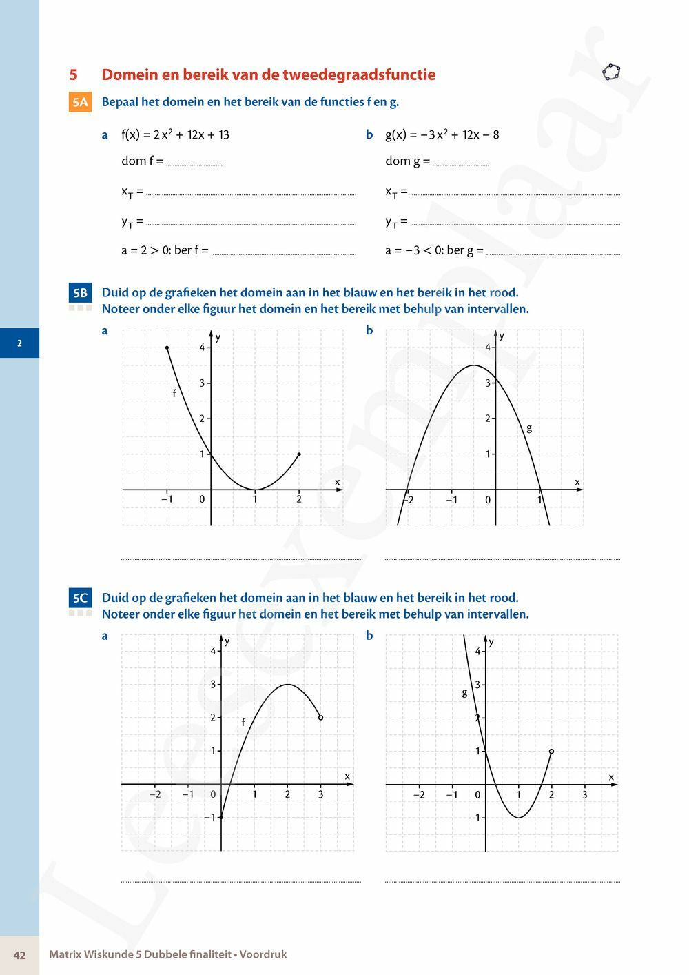 Preview: Matrix Wiskunde 5/6 Analyse, algebra Dubbele finaliteit Leerwerkboek (incl. Pelckmans Portaal)