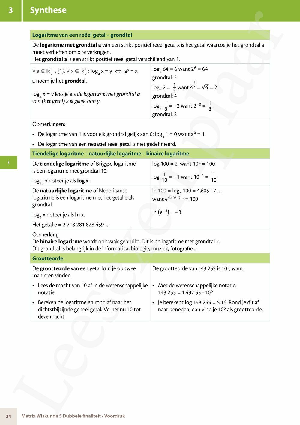 Preview: Matrix Wiskunde 5/6 Analyse, algebra Dubbele finaliteit Leerwerkboek (incl. Pelckmans Portaal)