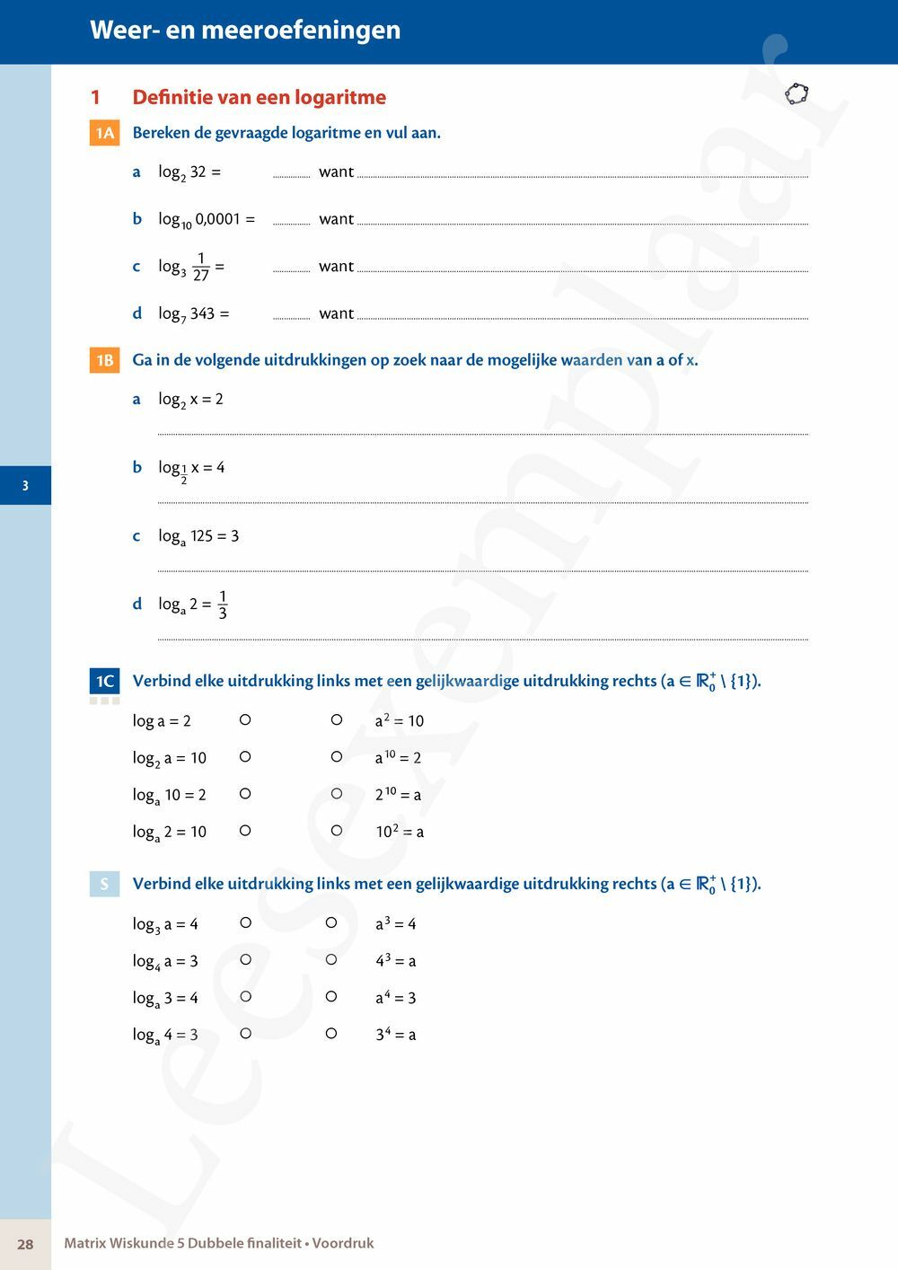 Preview: Matrix Wiskunde 5/6 Analyse, algebra Dubbele finaliteit Leerwerkboek (incl. Pelckmans Portaal)