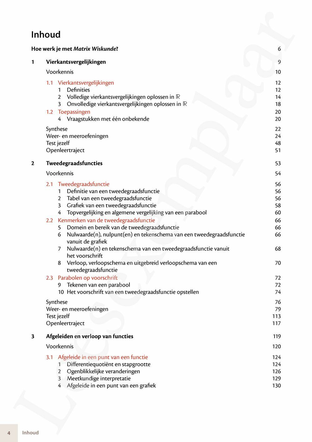 Preview: Matrix Wiskunde 5/6 Analyse, algebra Dubbele finaliteit Leerwerkboek (incl. Pelckmans Portaal)