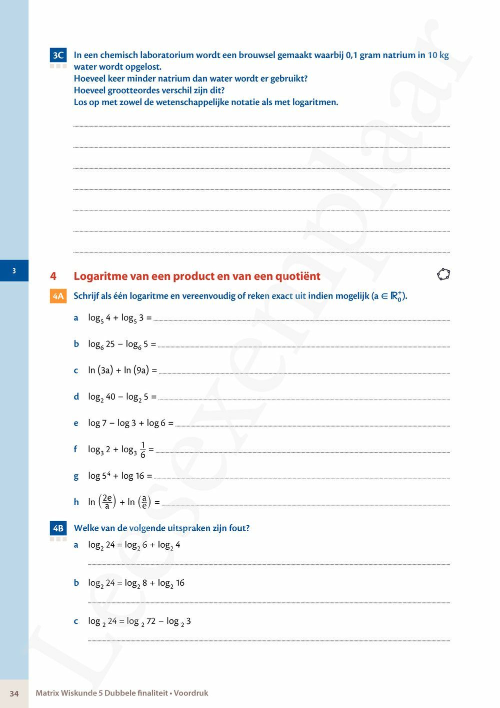 Preview: Matrix Wiskunde 5/6 Analyse, algebra Dubbele finaliteit Leerwerkboek (incl. Pelckmans Portaal)