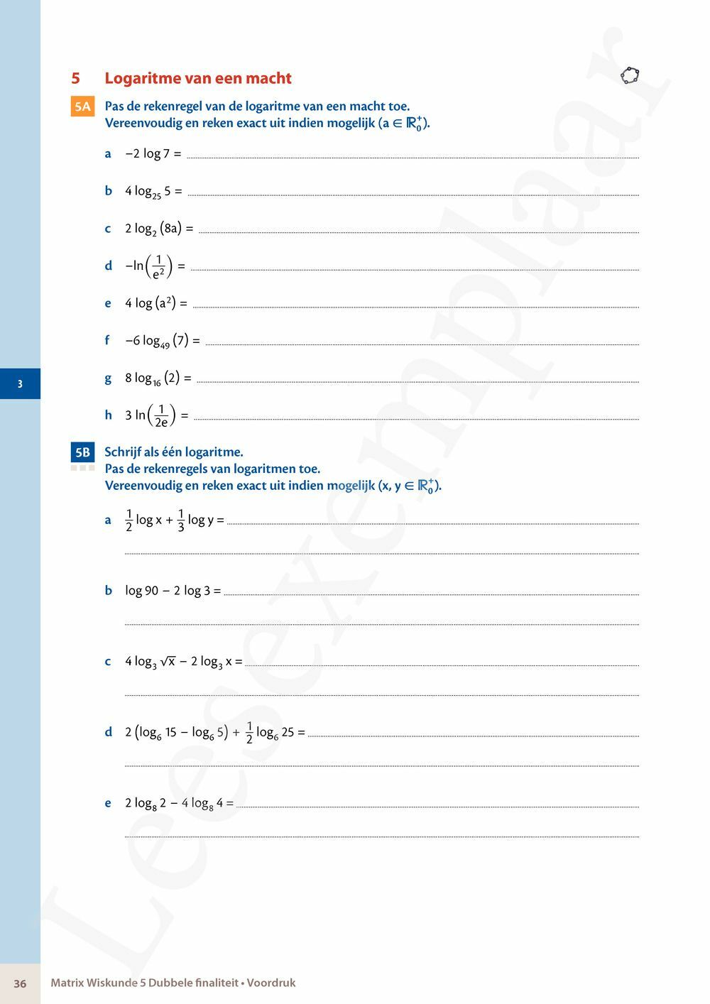 Preview: Matrix Wiskunde 5/6 Analyse, algebra Dubbele finaliteit Leerwerkboek (incl. Pelckmans Portaal)