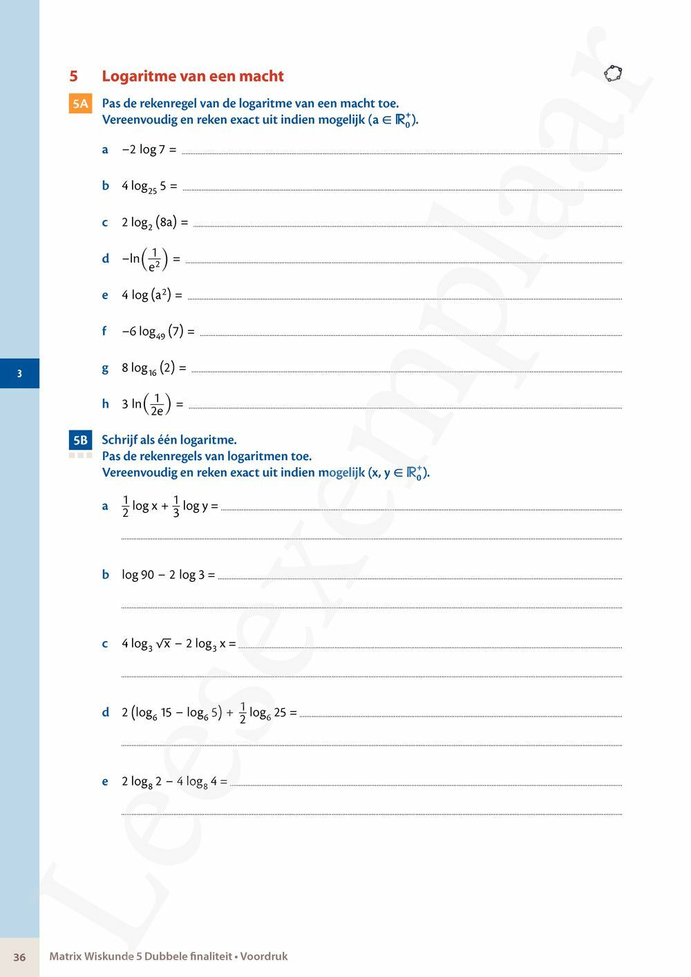 Preview: Matrix Wiskunde 5/6 Analyse, algebra Dubbele finaliteit Leerwerkboek (incl. Pelckmans Portaal)